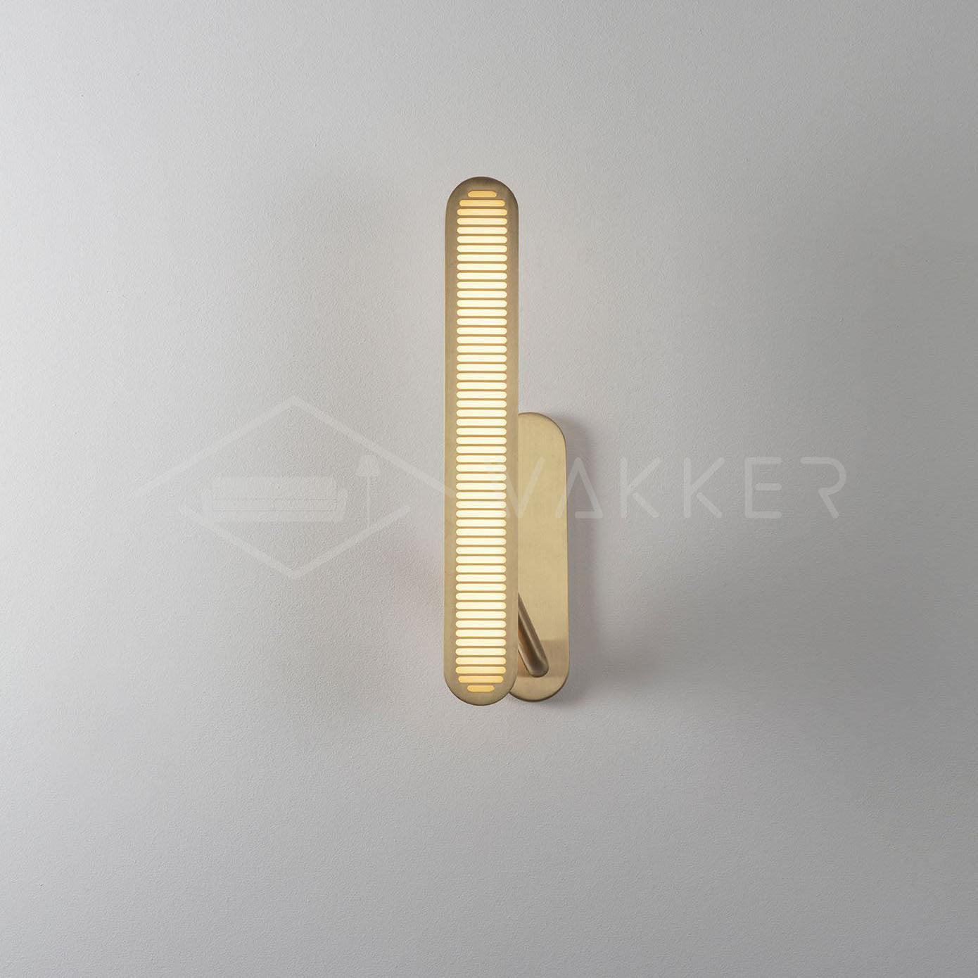 Lustra Wall Lamp Brass Slotted Grill-Neutral Decor