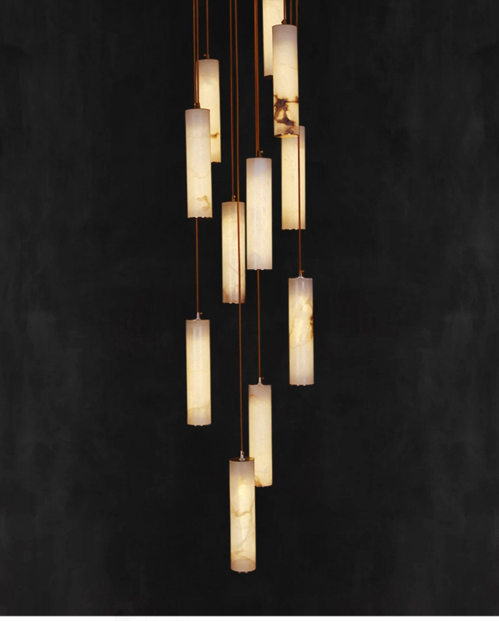 Column Alabaster Staircase Chandelier-Neutral Decor