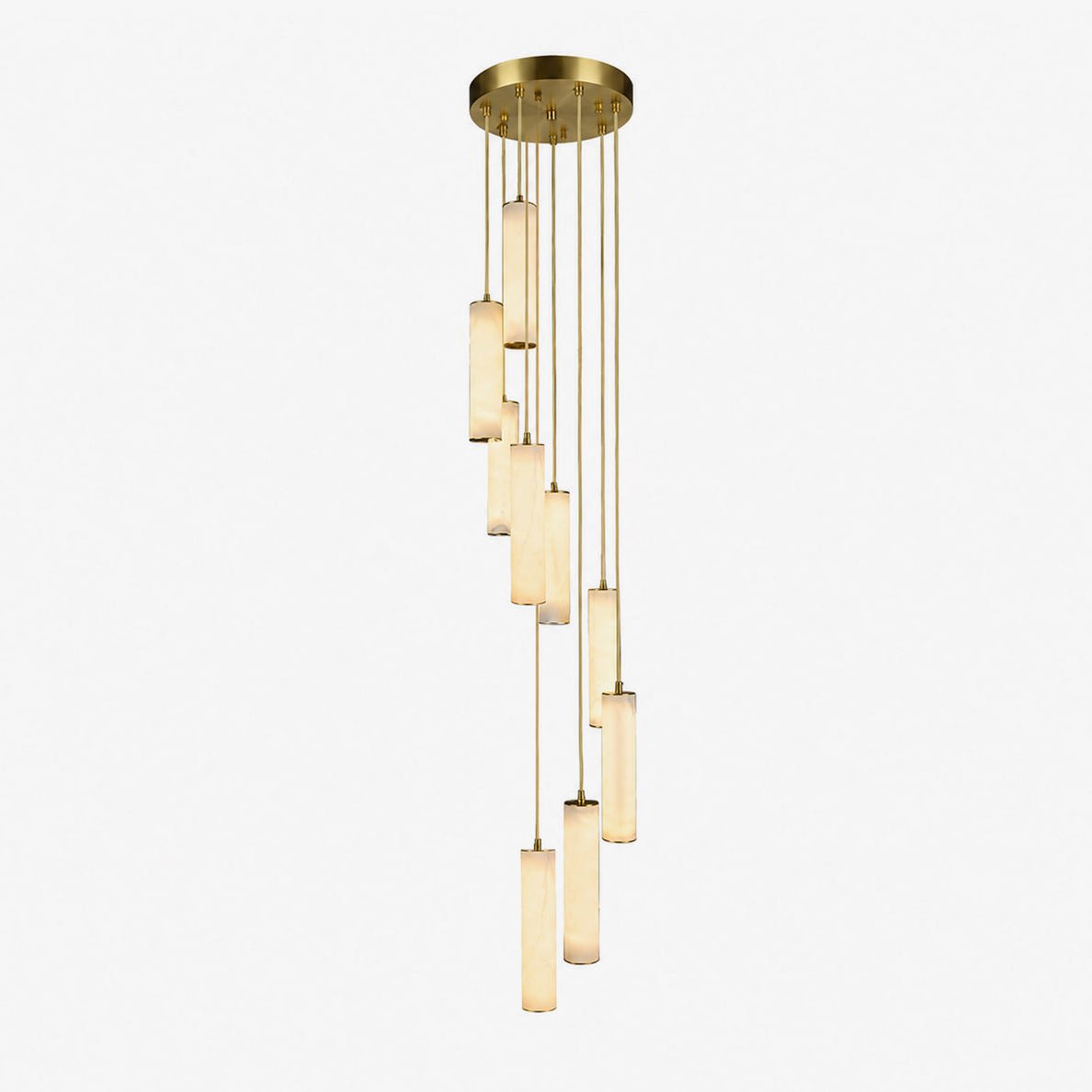 Column Alabaster Staircase Chandelier-Neutral Decor