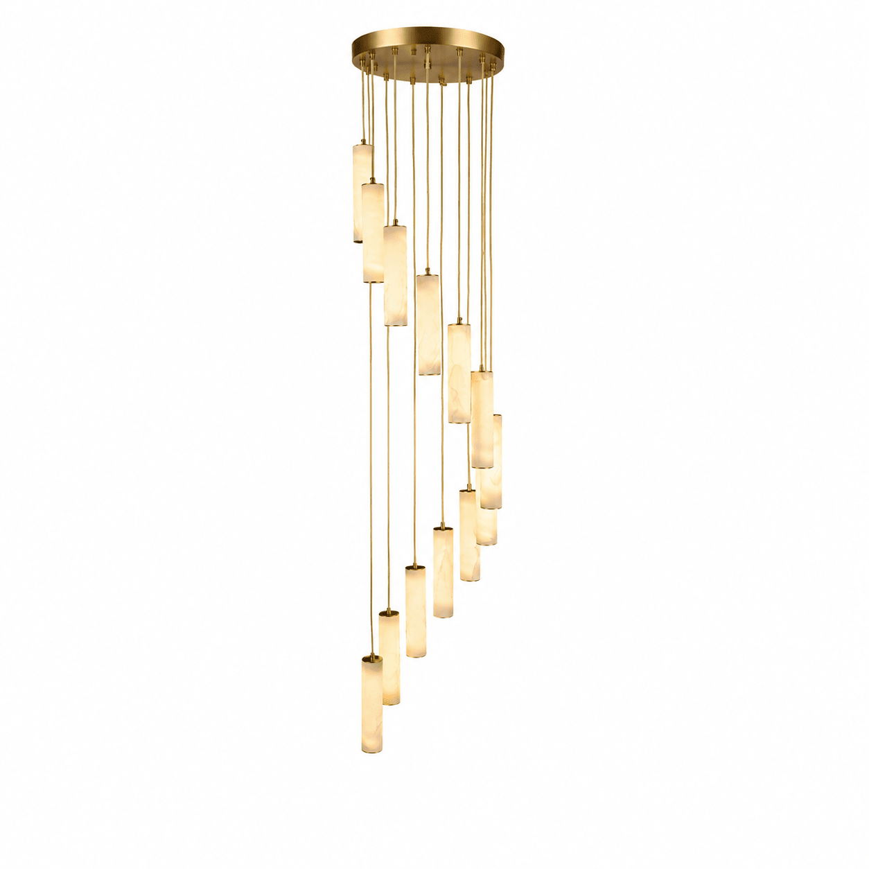 Column Alabaster Staircase Chandelier-Neutral Decor