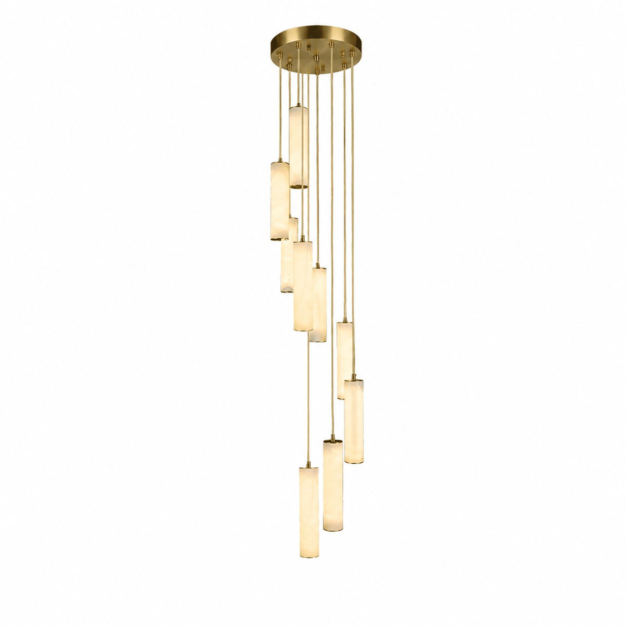 Column Alabaster Staircase Chandelier-Neutral Decor