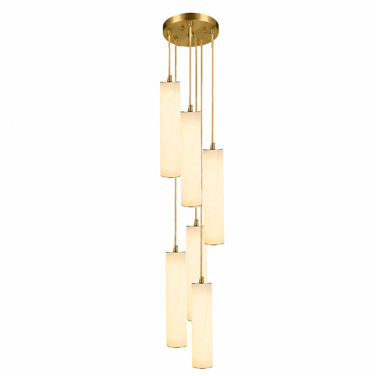 Column Alabaster Staircase Chandelier-Neutral Decor