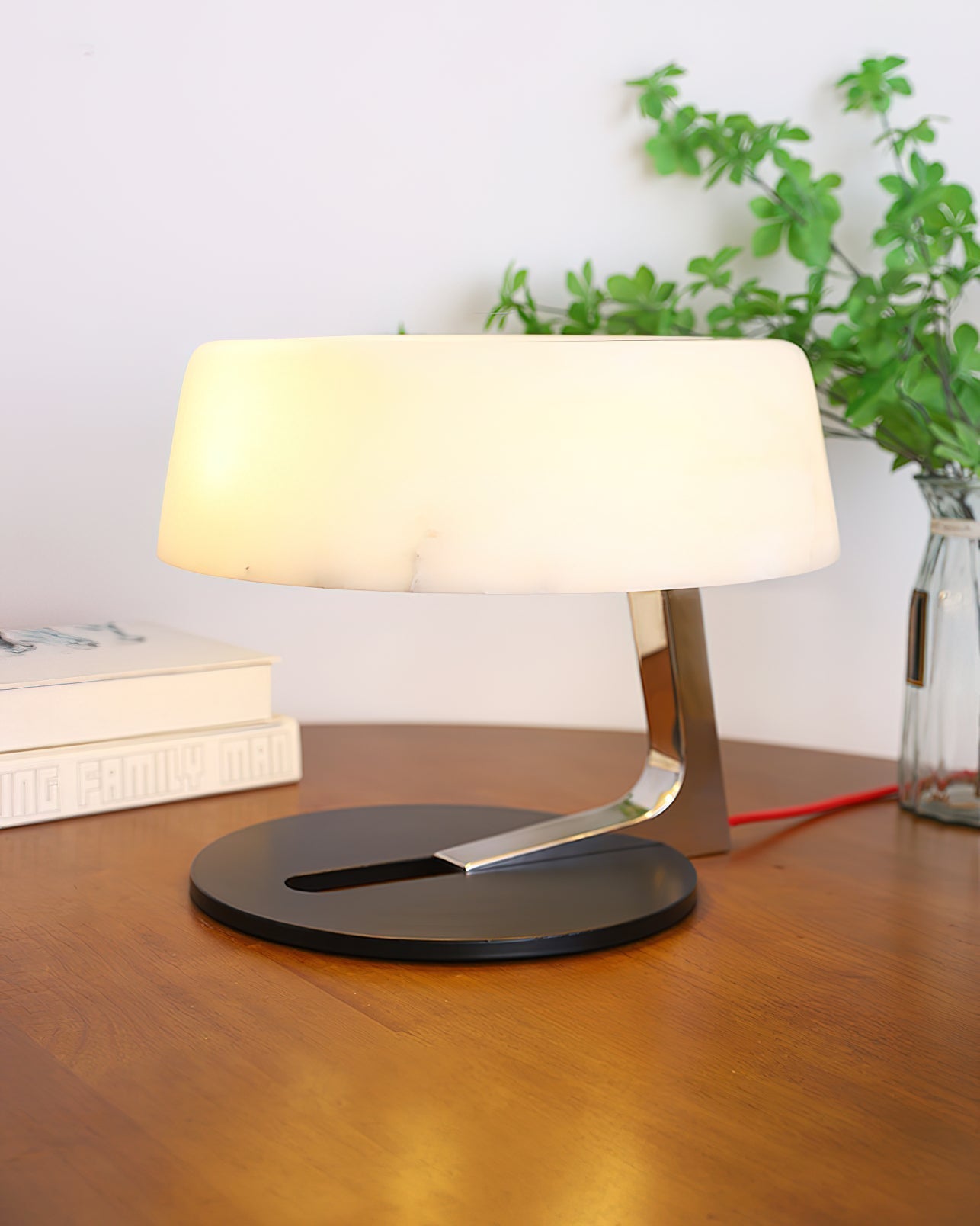 Nysolora Dome Alabaster Table Lamp-Neutral Decor
