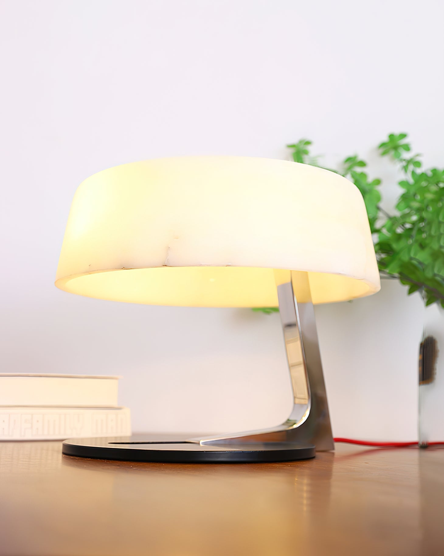 Nysolora Dome Alabaster Table Lamp-Neutral Decor