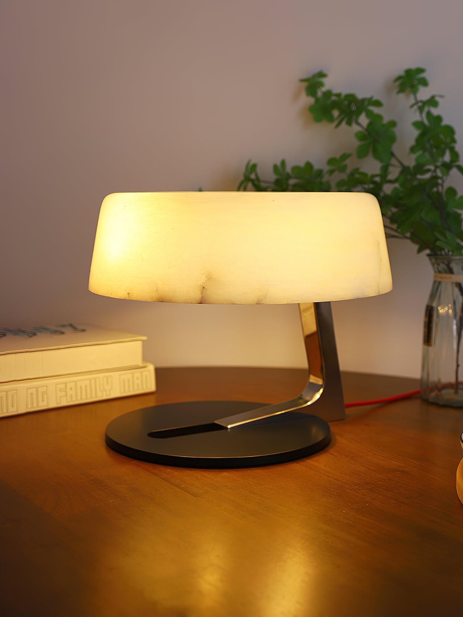 Nysolora Dome Alabaster Table Lamp-Neutral Decor