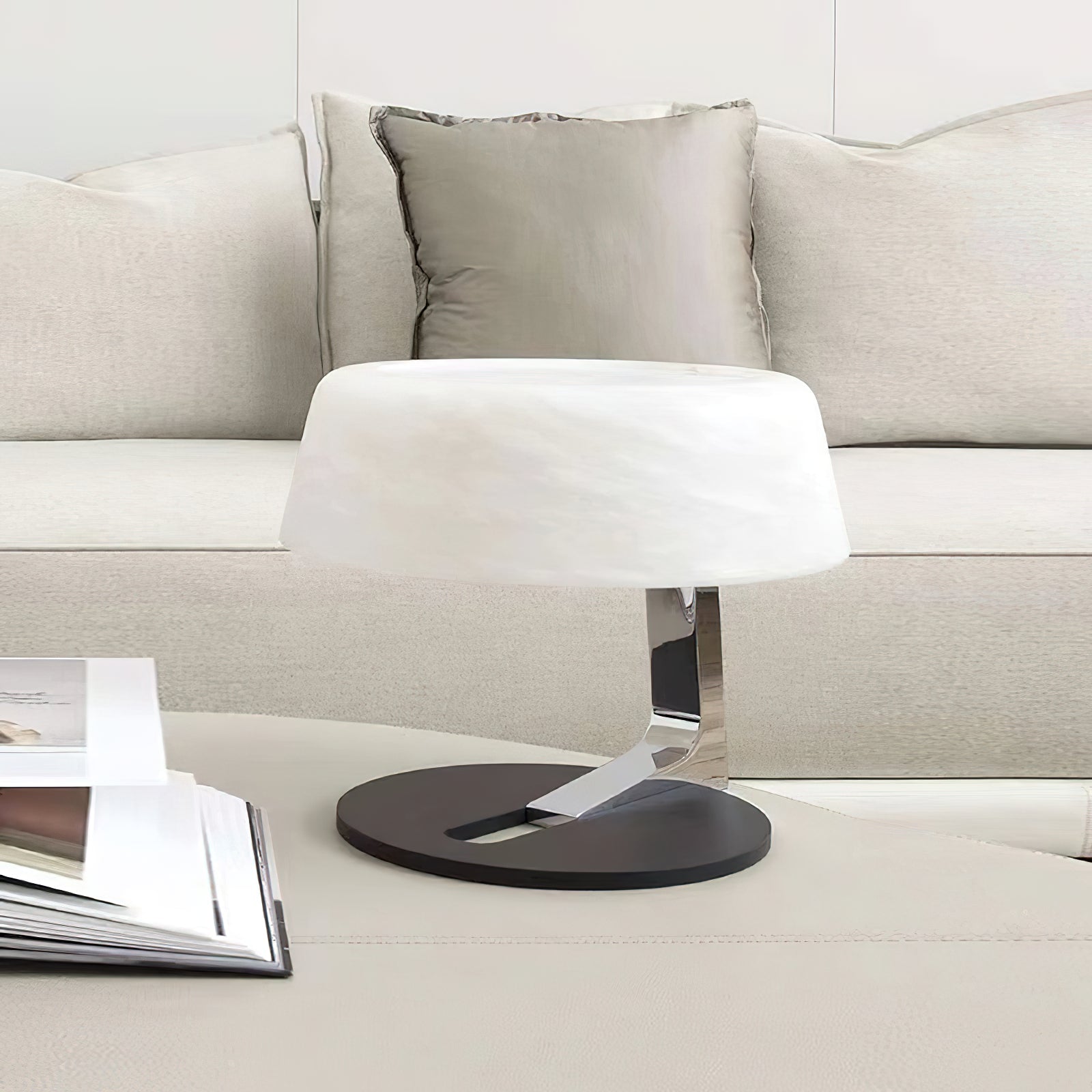 Nysolora Dome Alabaster Table Lamp-Neutral Decor