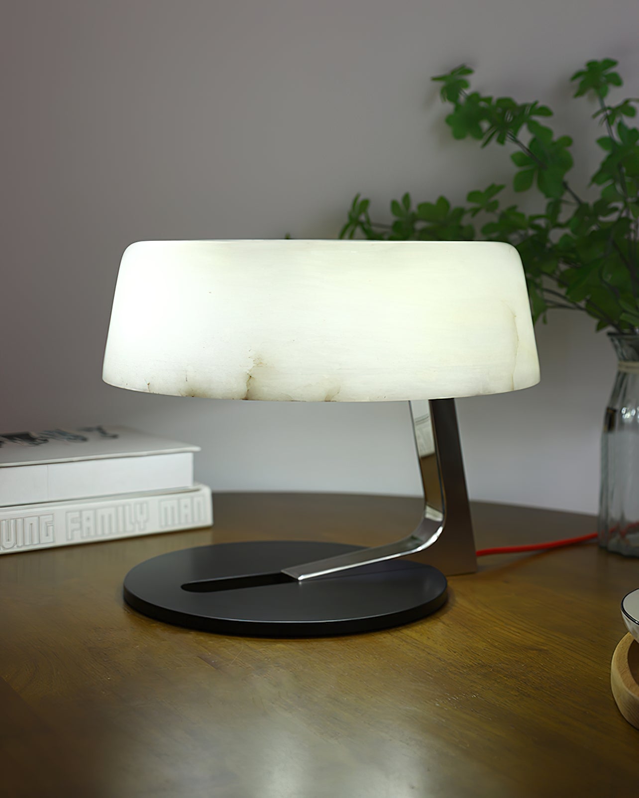 Nysolora Dome Alabaster Table Lamp-Neutral Decor