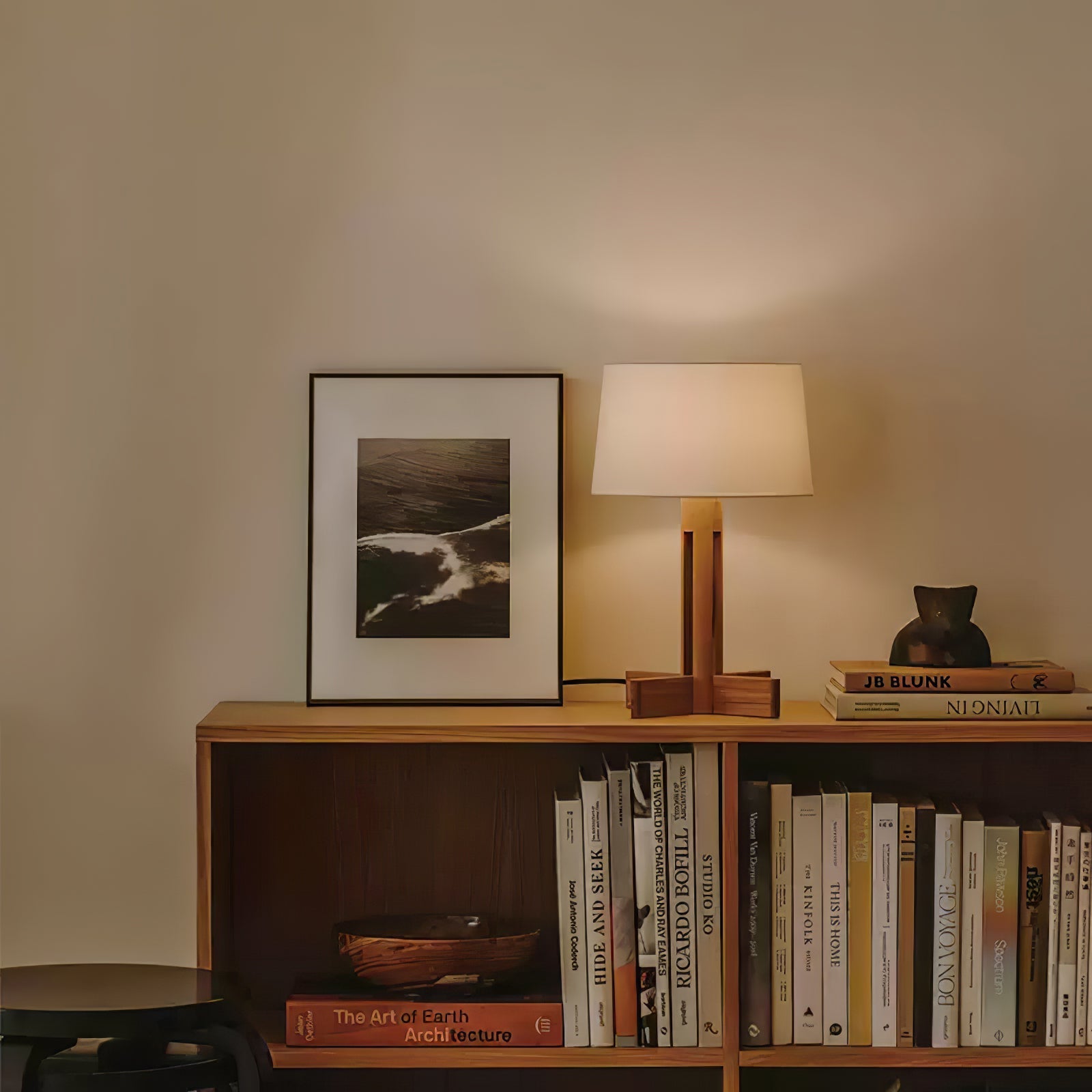 Axel Wood & Fabric Contemporary Table Lamp-Neutral Decor