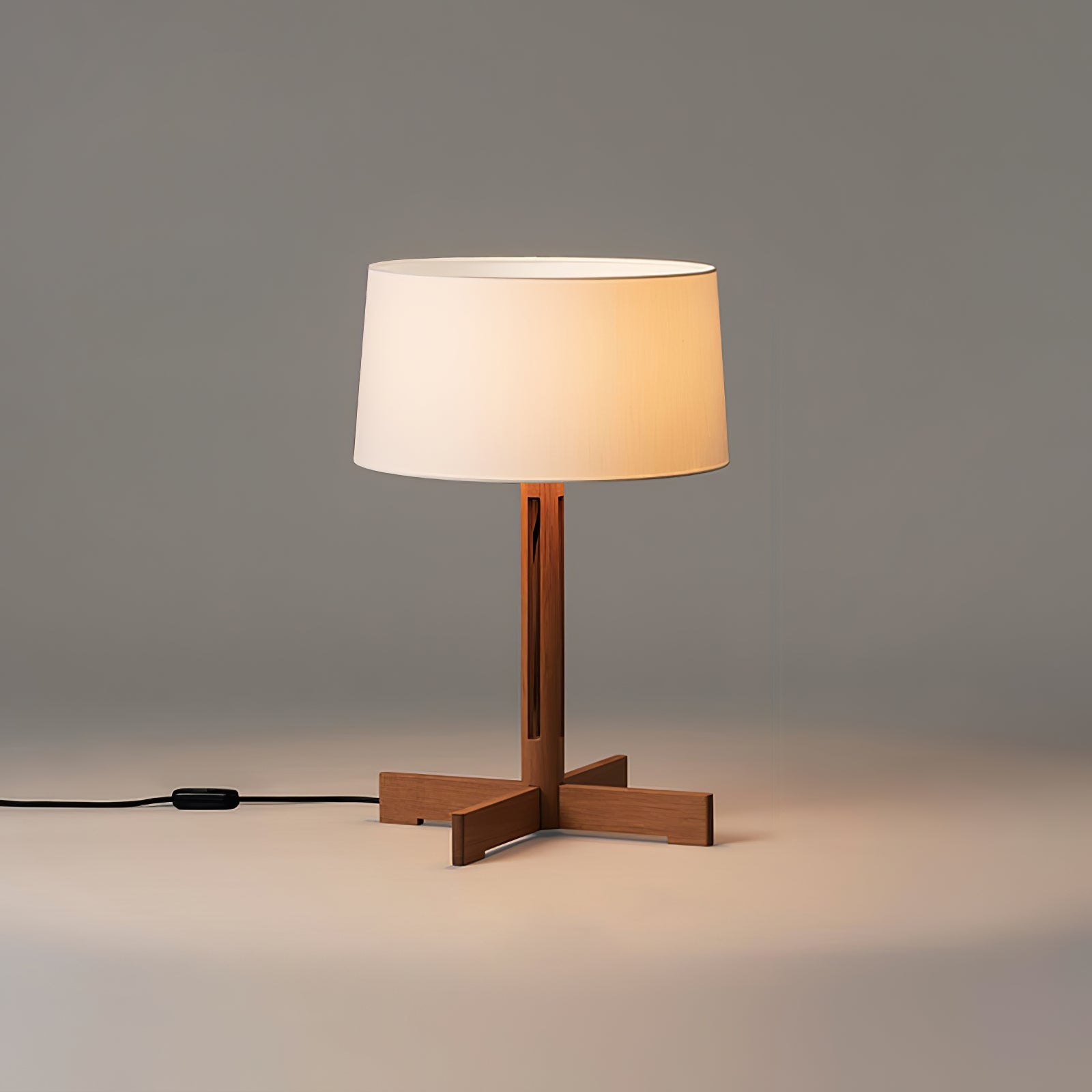 Axel Wood & Fabric Contemporary Table Lamp-Neutral Decor