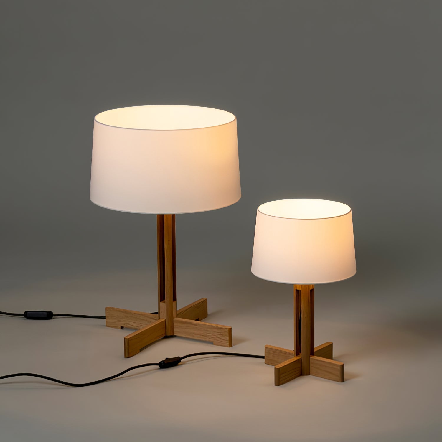 Axel Wood & Fabric Contemporary Table Lamp-Neutral Decor