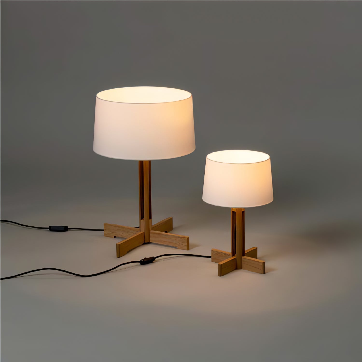 Axel Wood & Fabric Contemporary Table Lamp-Neutral Decor