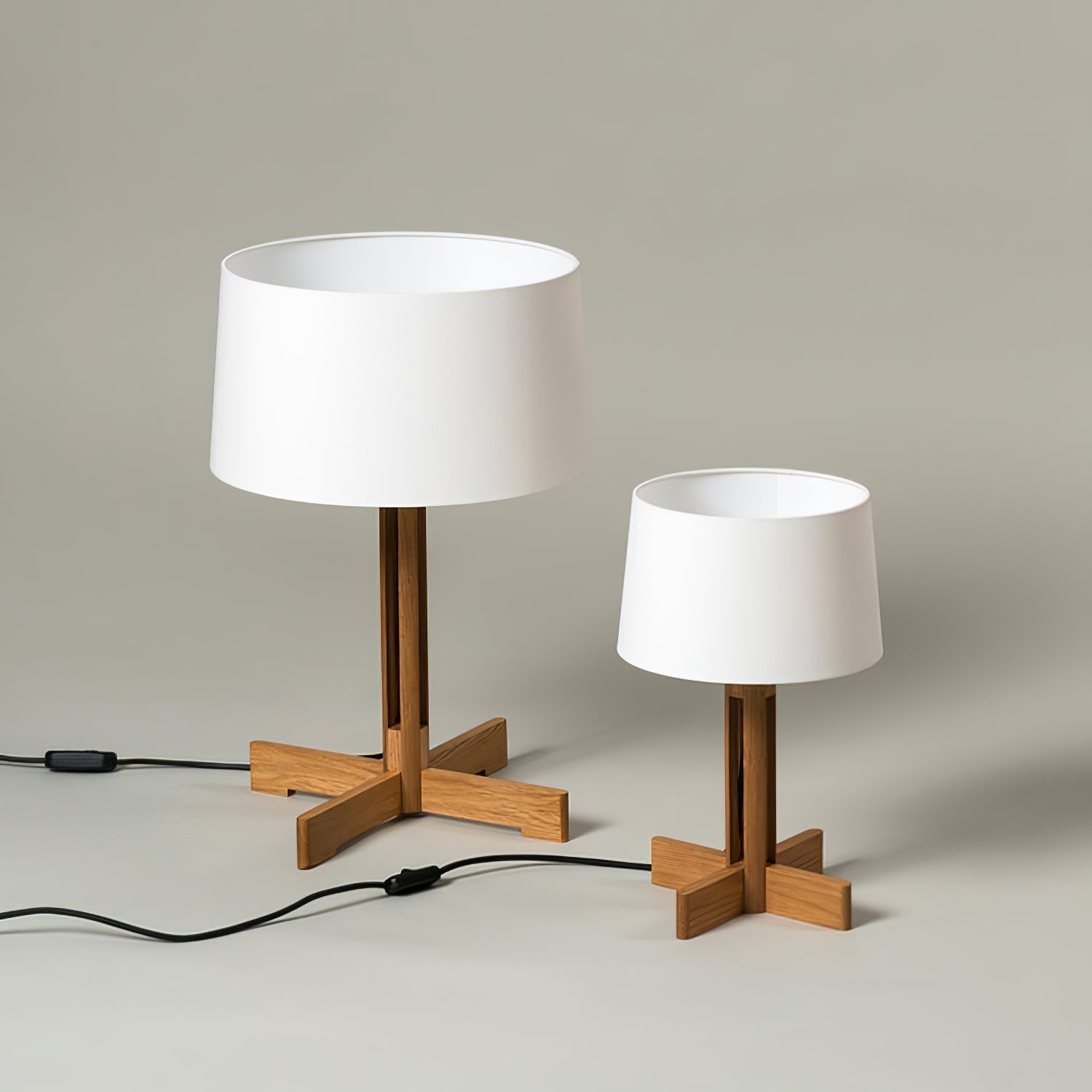 Axel Wood & Fabric Contemporary Table Lamp-Neutral Decor