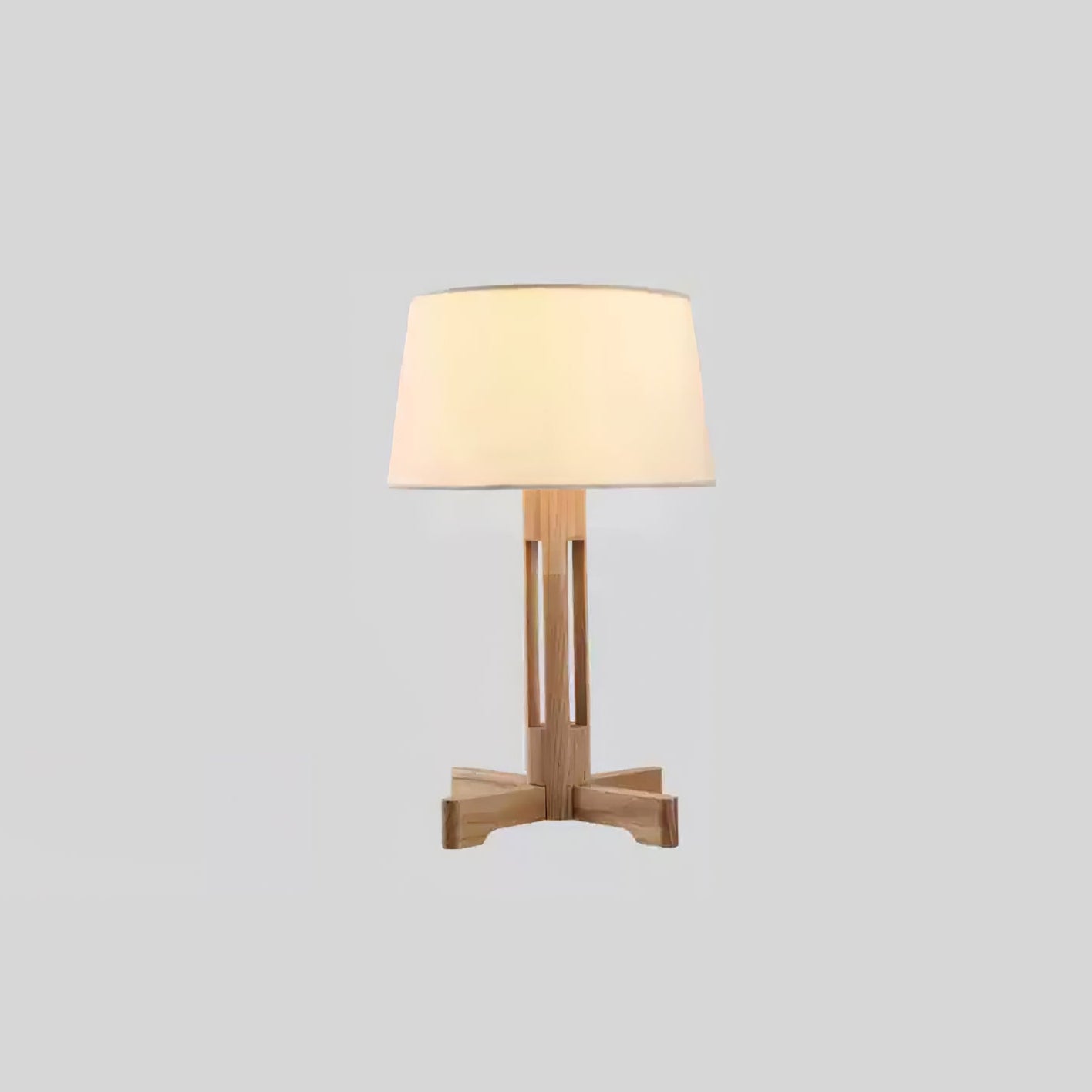 Axel Wood & Fabric Contemporary Table Lamp-Neutral Decor