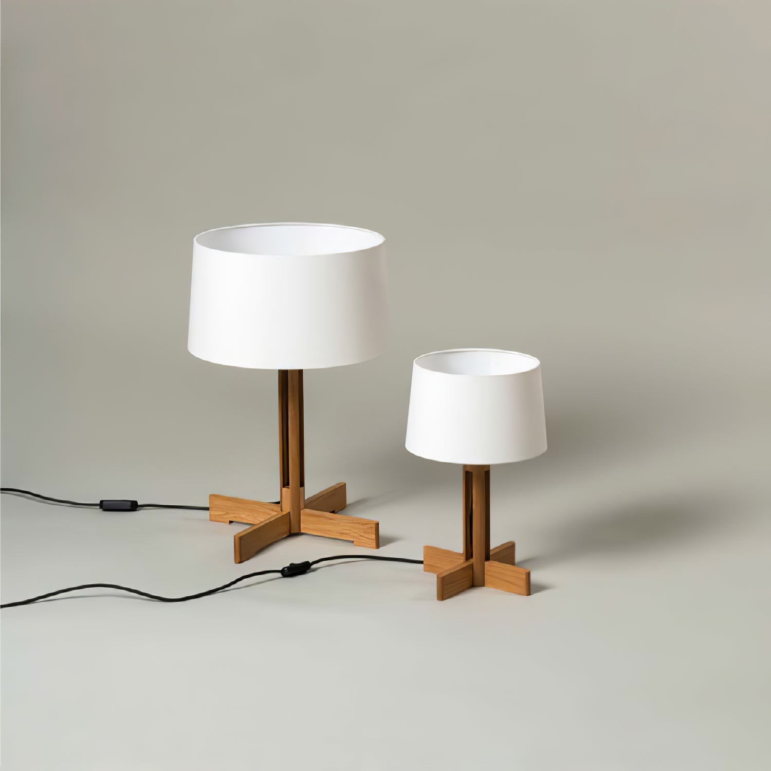 Axel Wood & Fabric Contemporary Table Lamp-Neutral Decor