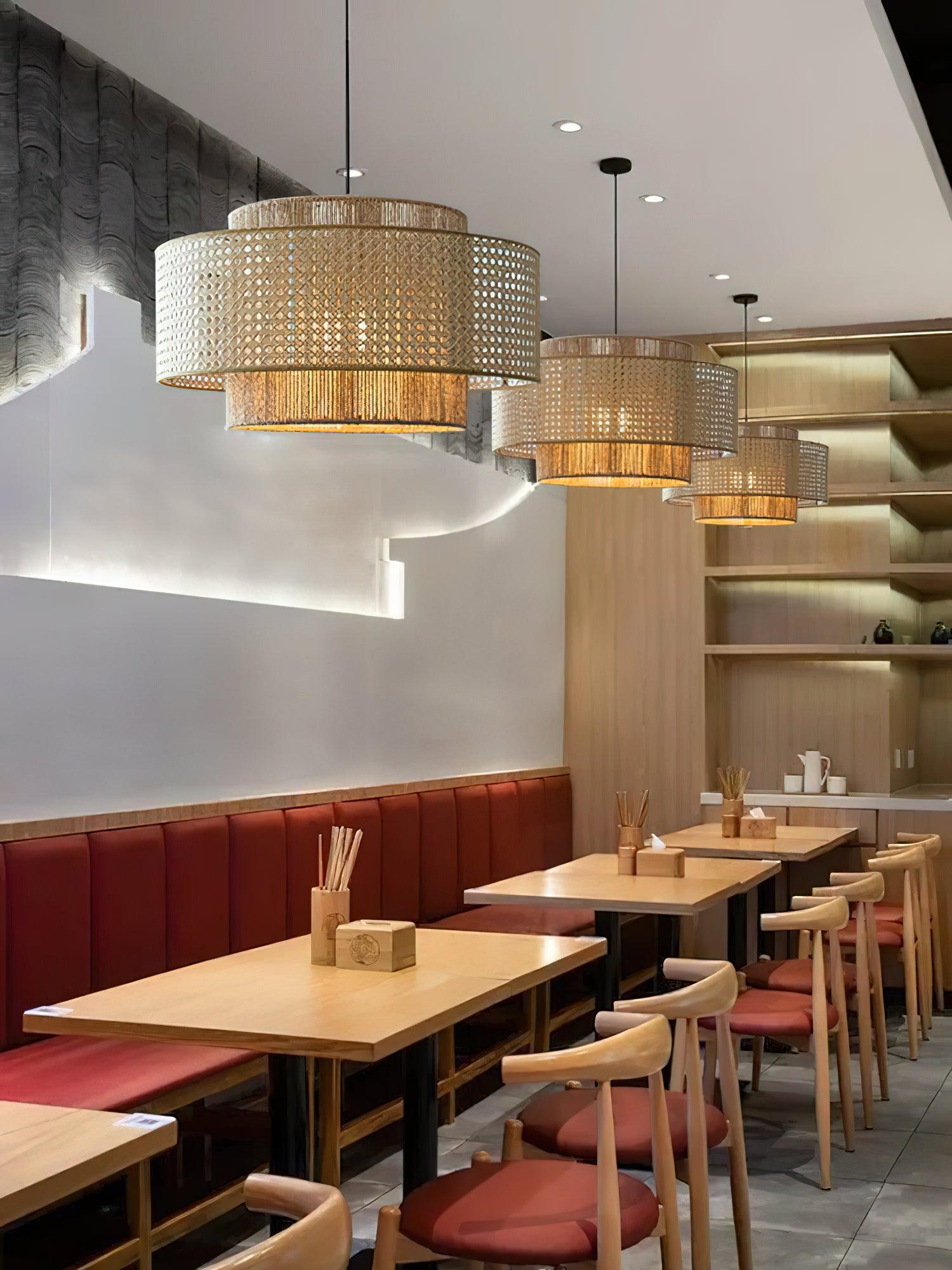 Crigen Concentric Rattan Pendant Light-Neutral Decor