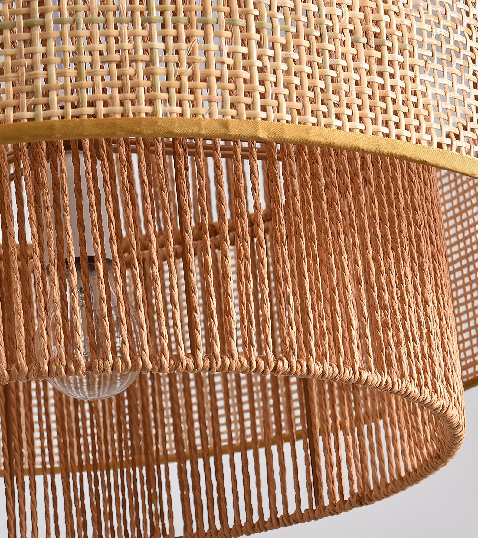 Crigen Concentric Rattan Pendant Light-Neutral Decor