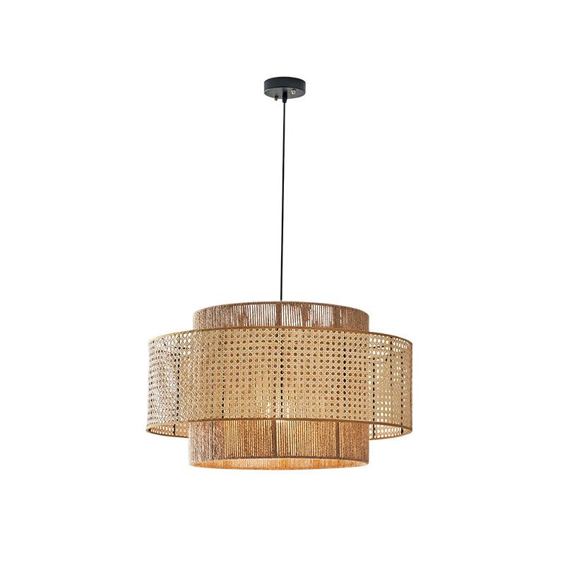 Crigen Concentric Rattan Pendant Light-Neutral Decor