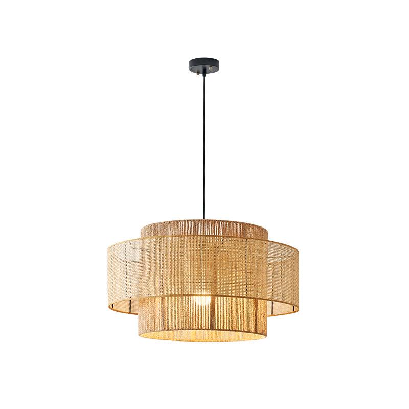 Crigen Concentric Rattan Pendant Light-Neutral Decor