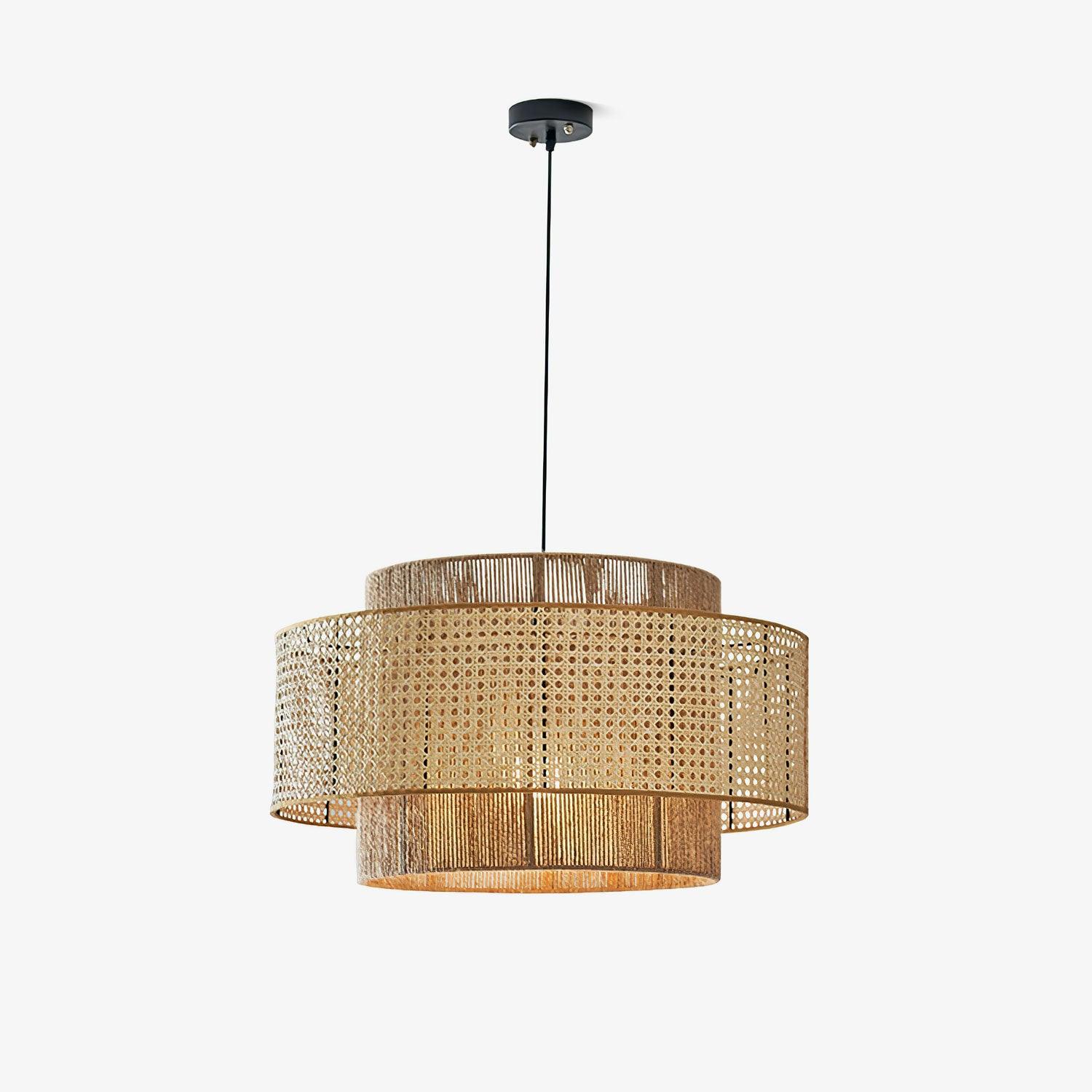Crigen Concentric Rattan Pendant Light-Neutral Decor