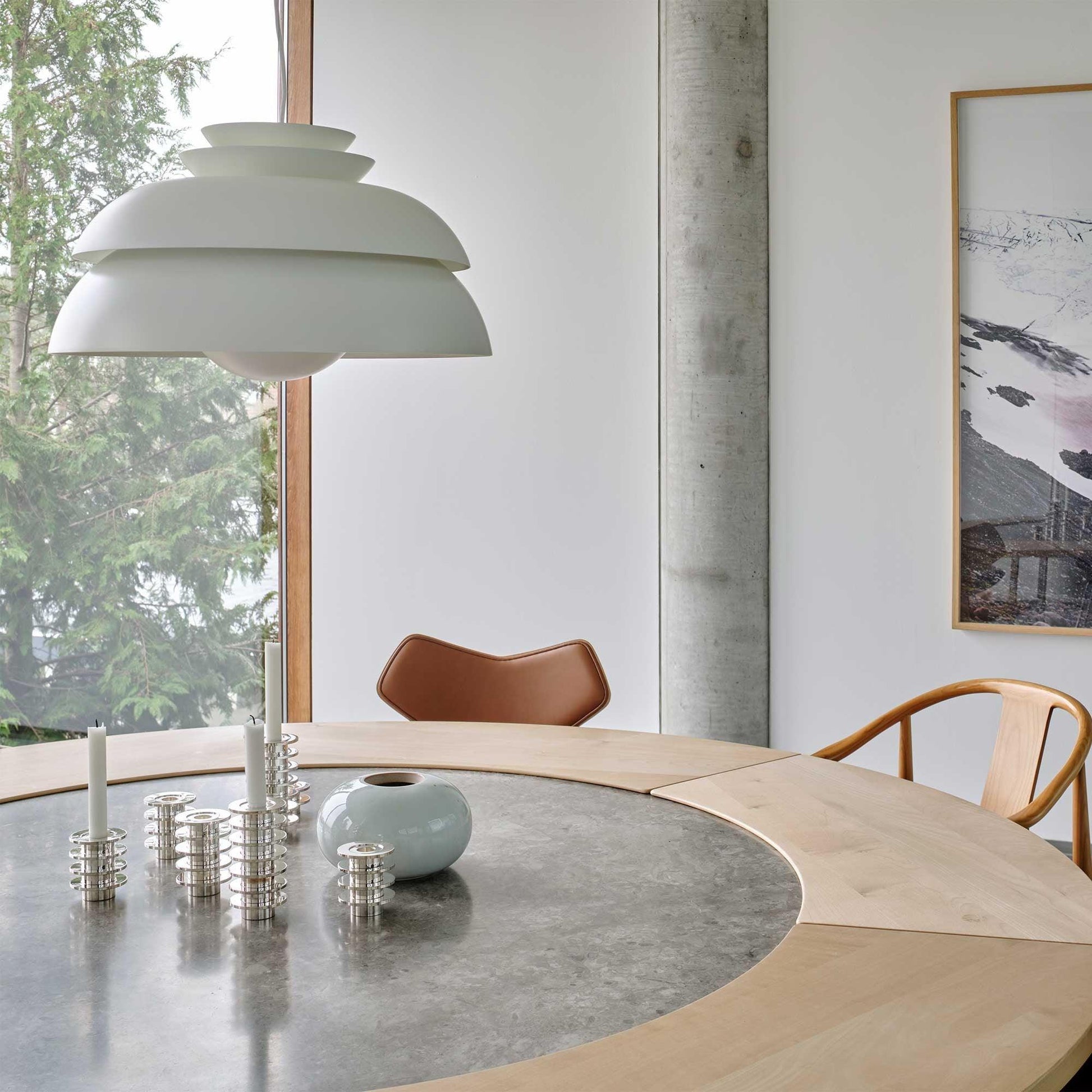 Novenu White Scandinavian Pendant Lamp-Neutral Decor