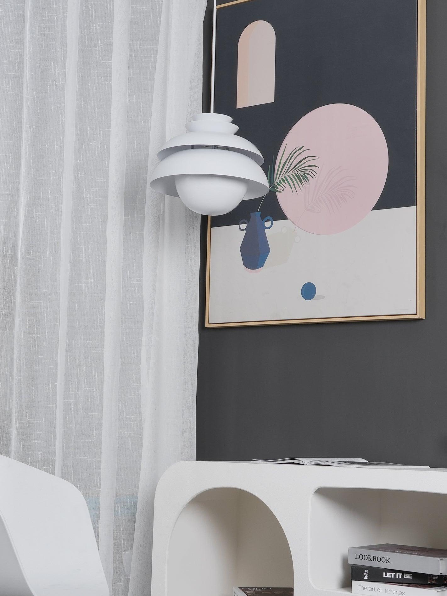 Novenu White Scandinavian Pendant Lamp-Neutral Decor