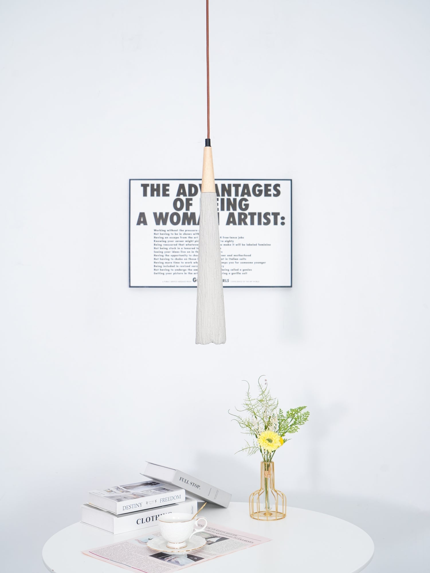 Lirixon Pendant Lamp Concrete Pleated-Neutral Decor