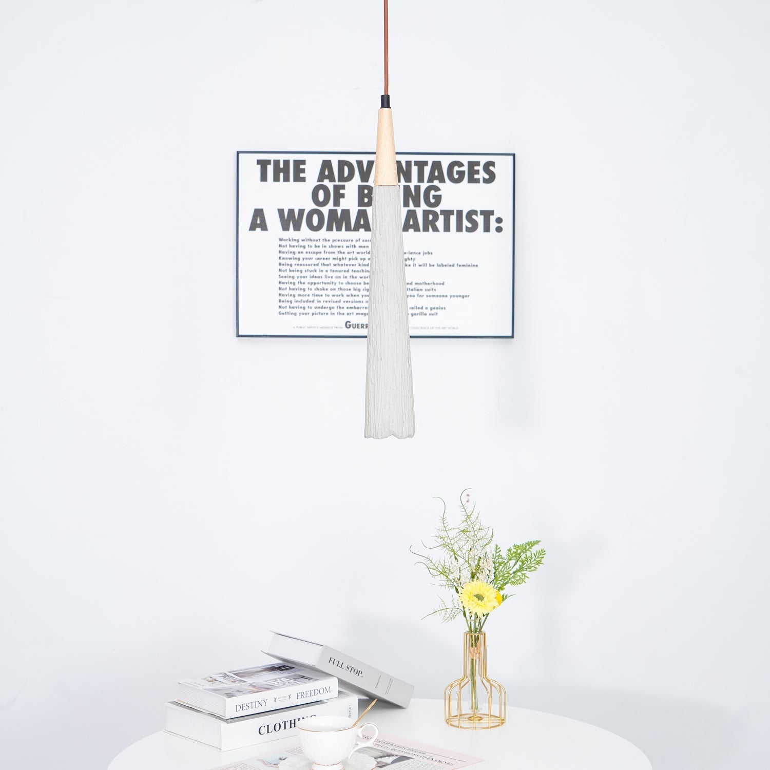 Lirixon Pendant Lamp Concrete Pleated-Neutral Decor