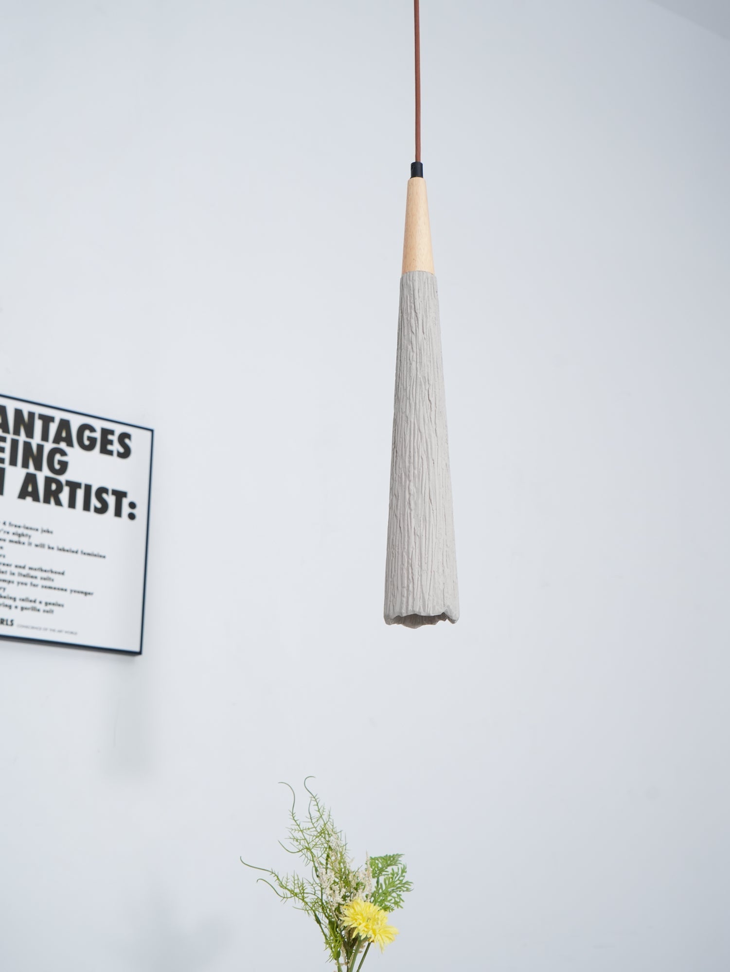 Lirixon Pendant Lamp Concrete Pleated-Neutral Decor