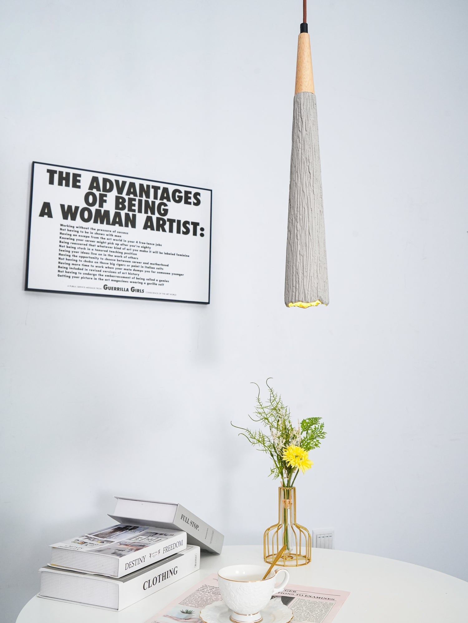 Lirixon Pendant Lamp Concrete Pleated-Neutral Decor