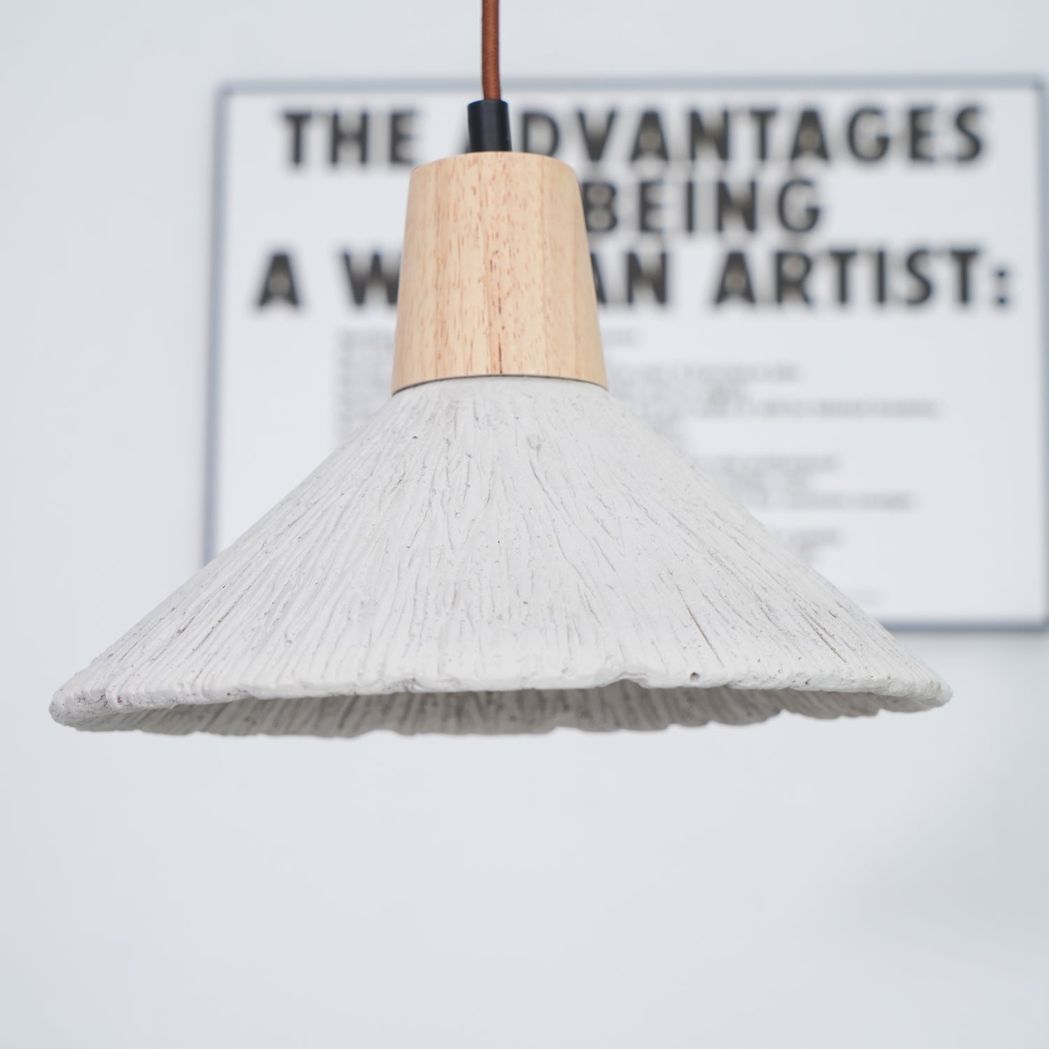 Lirixon Pendant Lamp Concrete Pleated-Neutral Decor