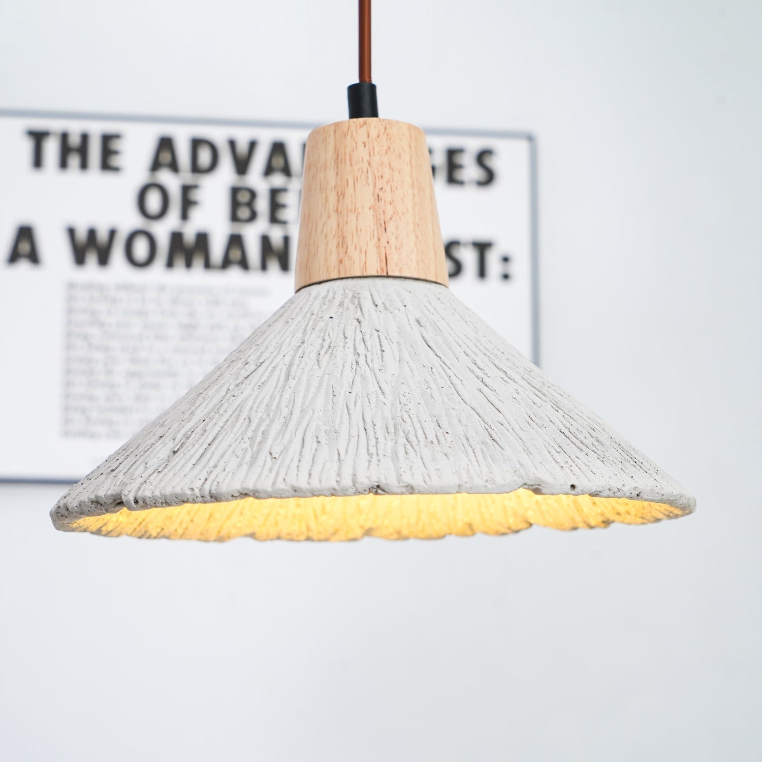 Lirixon Pendant Lamp Concrete Pleated-Neutral Decor