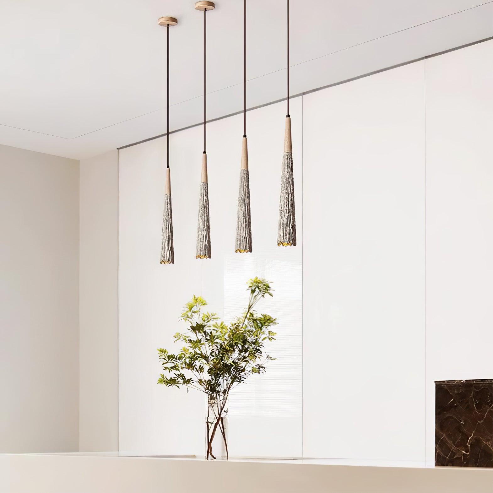 Lirixon Pendant Lamp Concrete Pleated-Neutral Decor