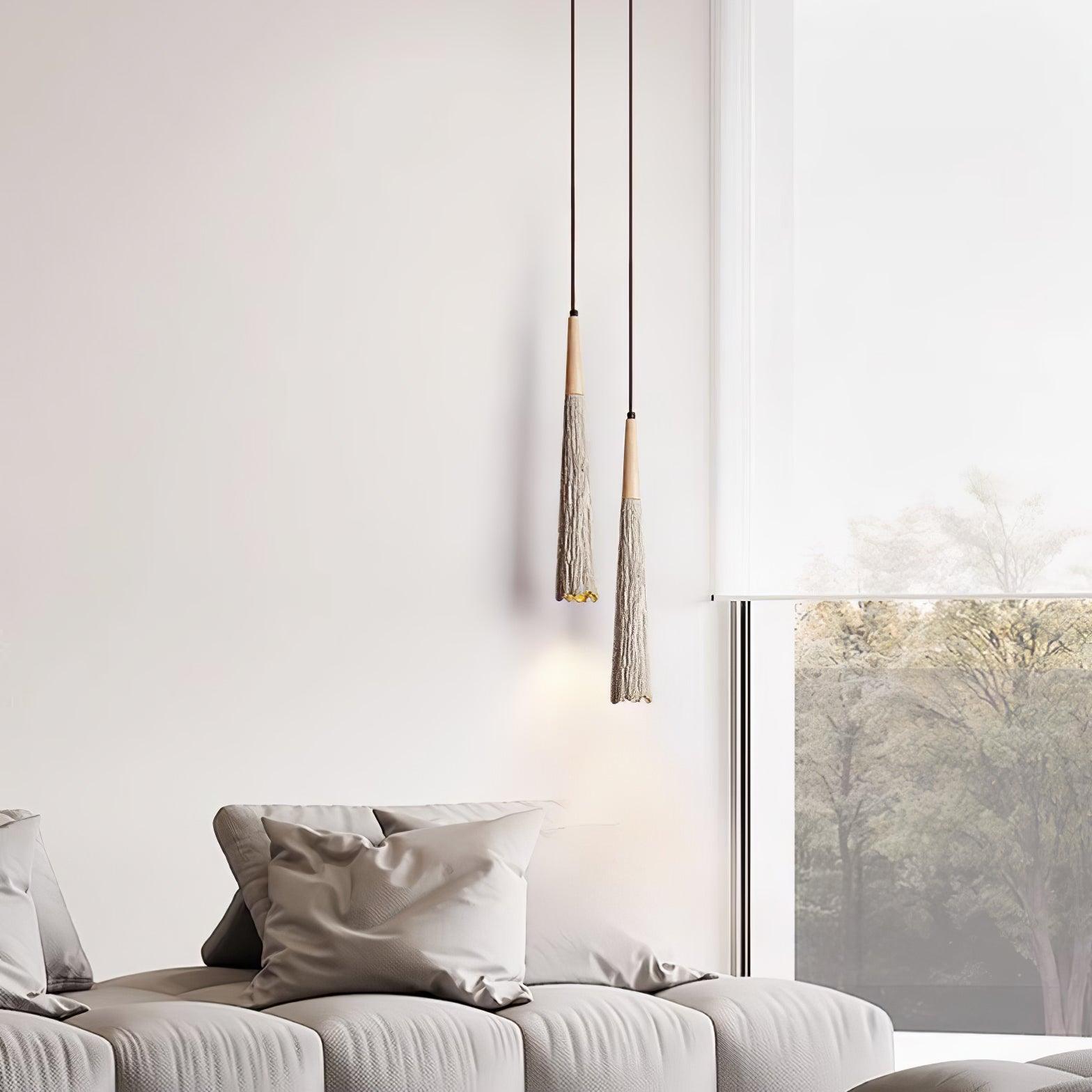 Lirixon Pendant Lamp Concrete Pleated-Neutral Decor