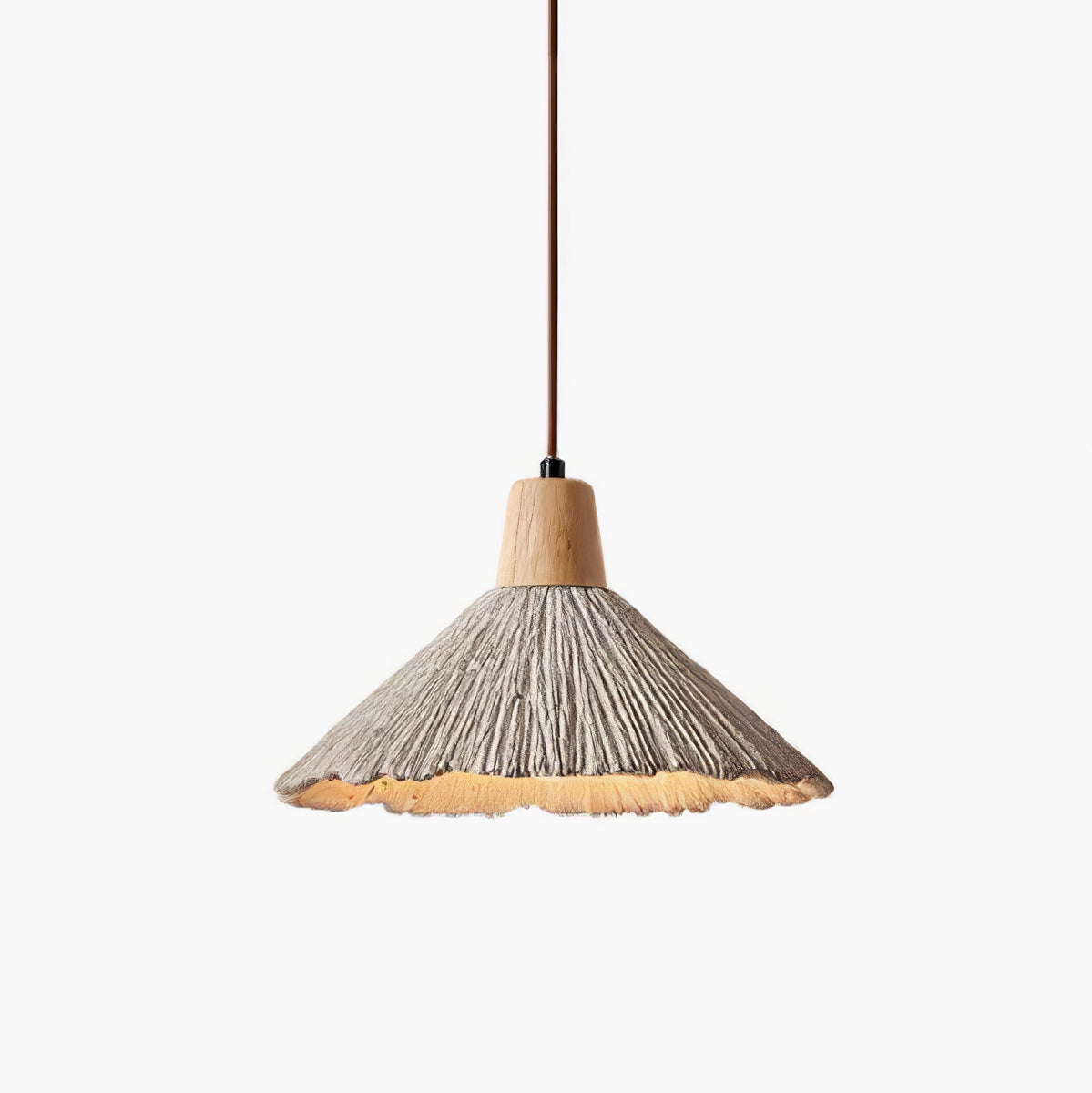 Lirixon Pendant Lamp Concrete Pleated-Neutral Decor