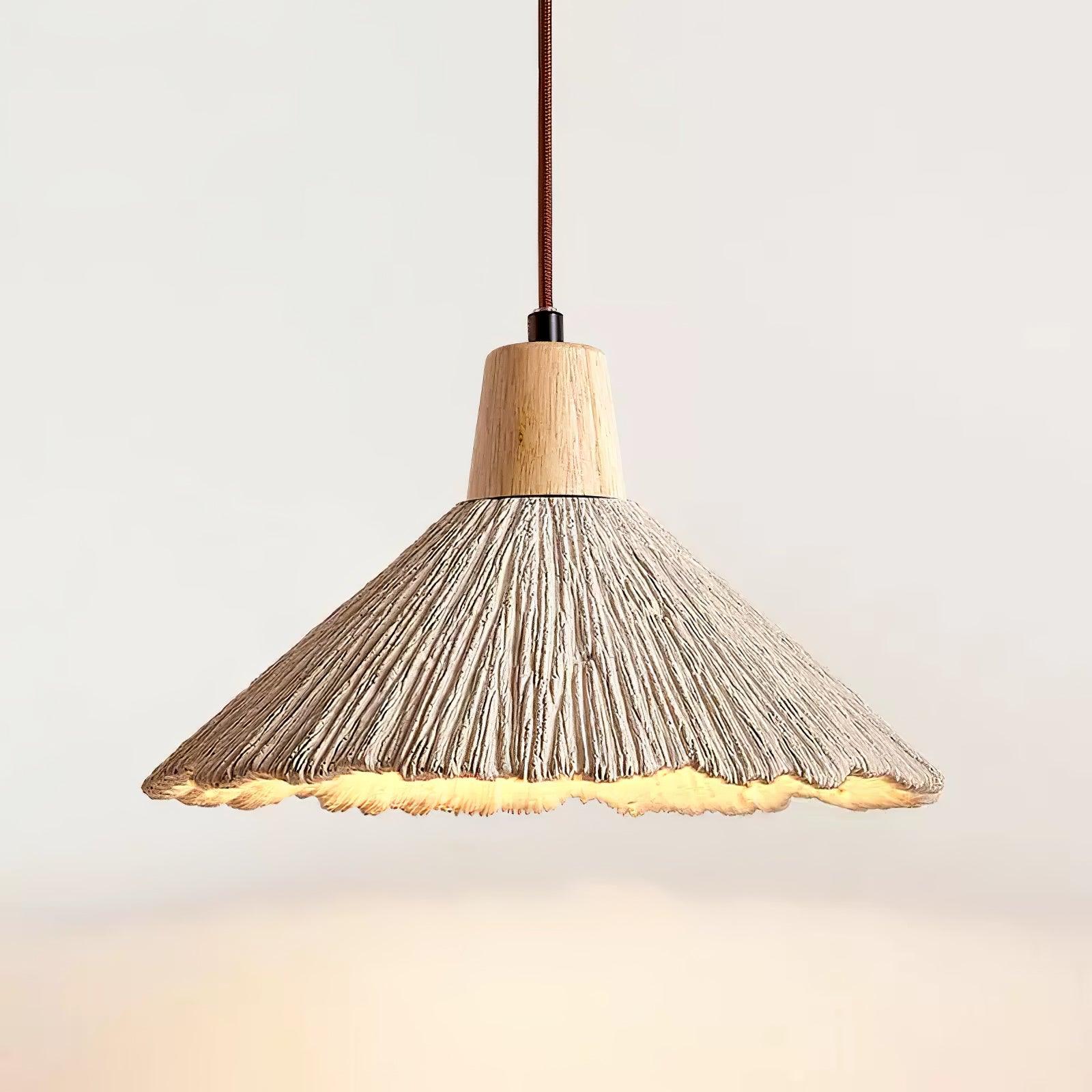 Lirixon Pendant Lamp Concrete Pleated-Neutral Decor