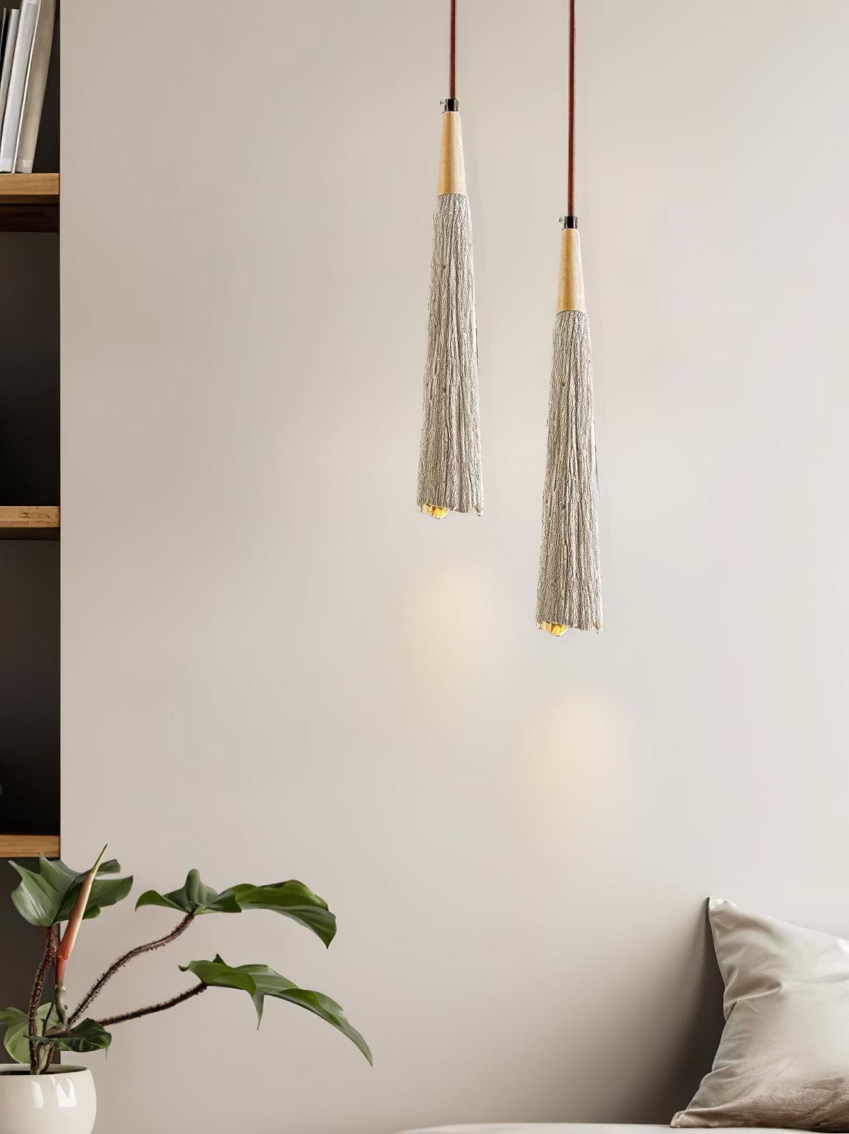 Lirixon Pendant Lamp Concrete Pleated-Neutral Decor
