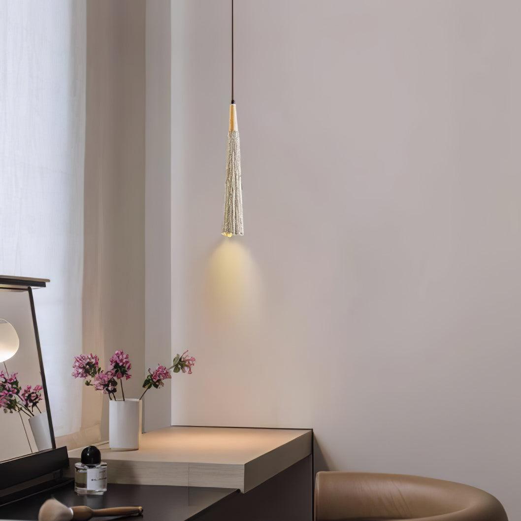 Lirixon Pendant Lamp Concrete Pleated-Neutral Decor