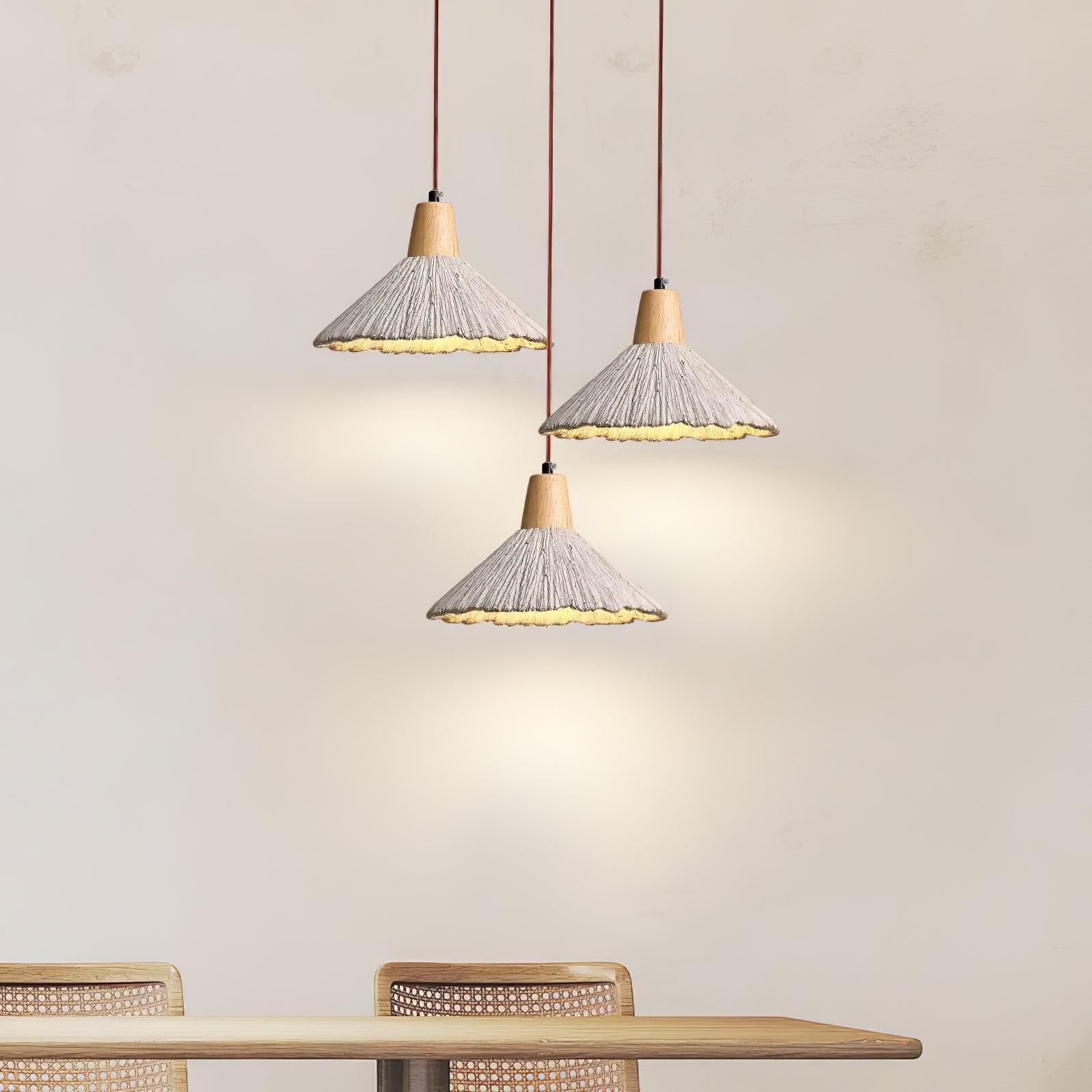 Lirixon Pendant Lamp Concrete Pleated-Neutral Decor