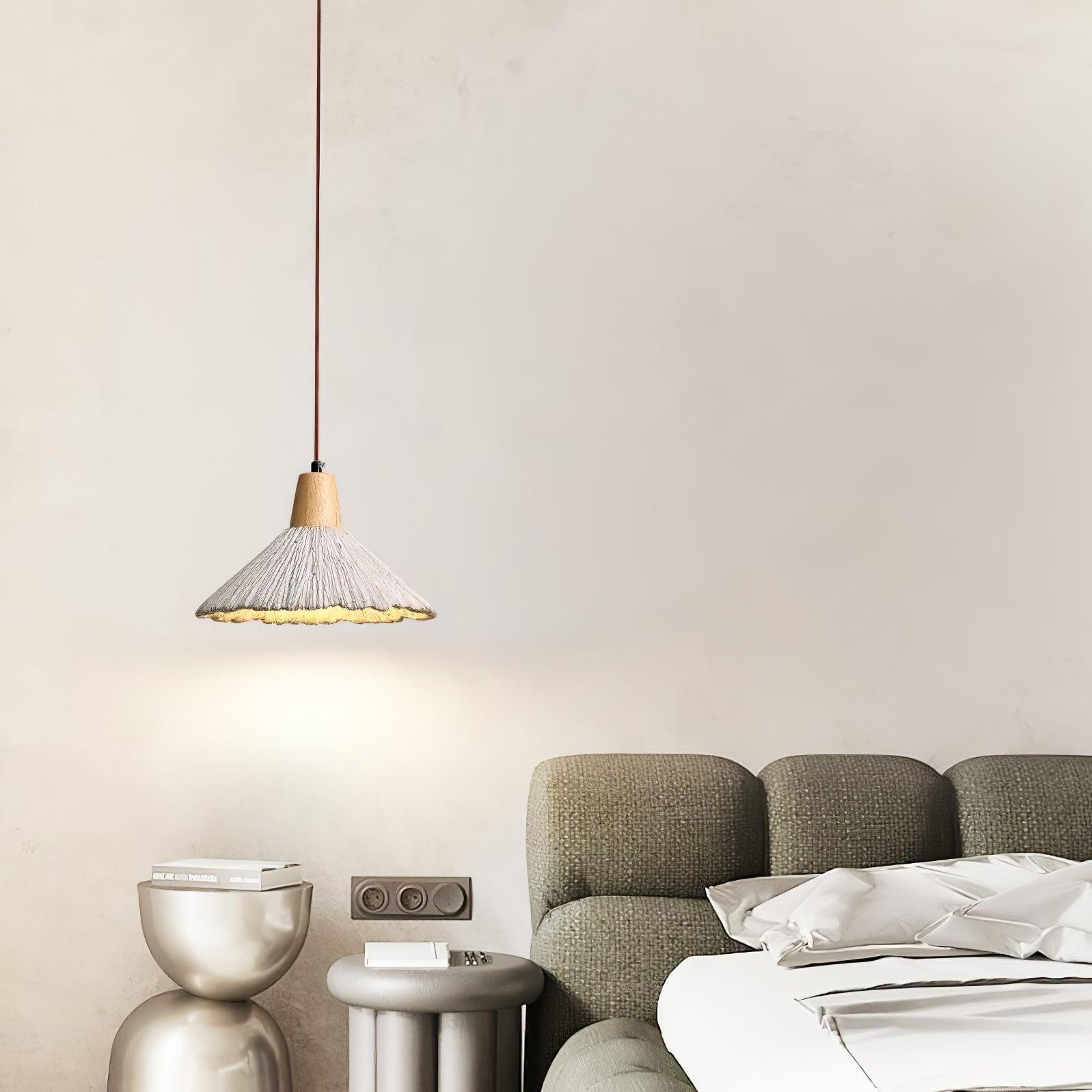 Lirixon Pendant Lamp Concrete Pleated-Neutral Decor