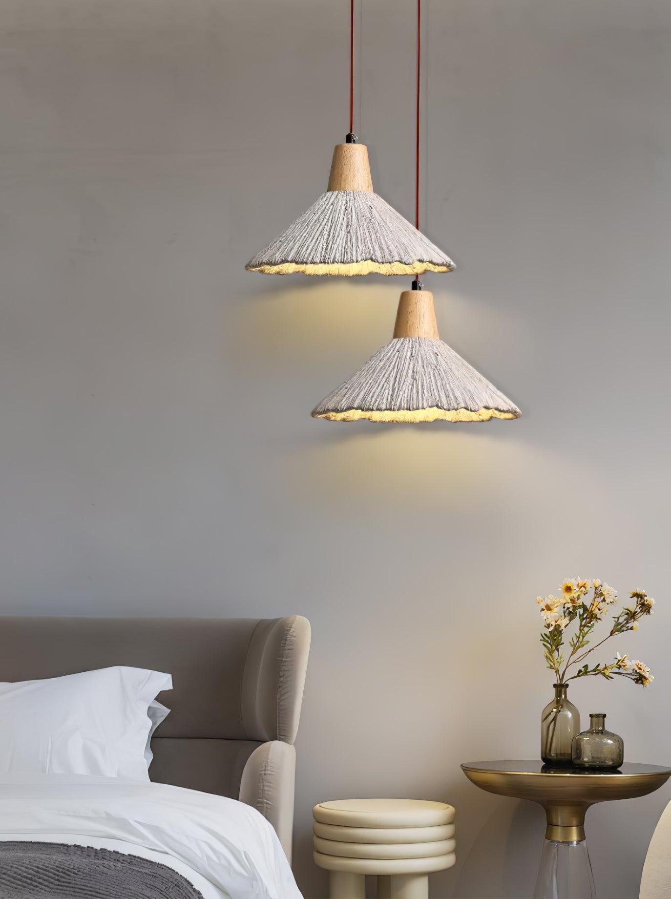 Lirixon Pendant Lamp Concrete Pleated-Neutral Decor