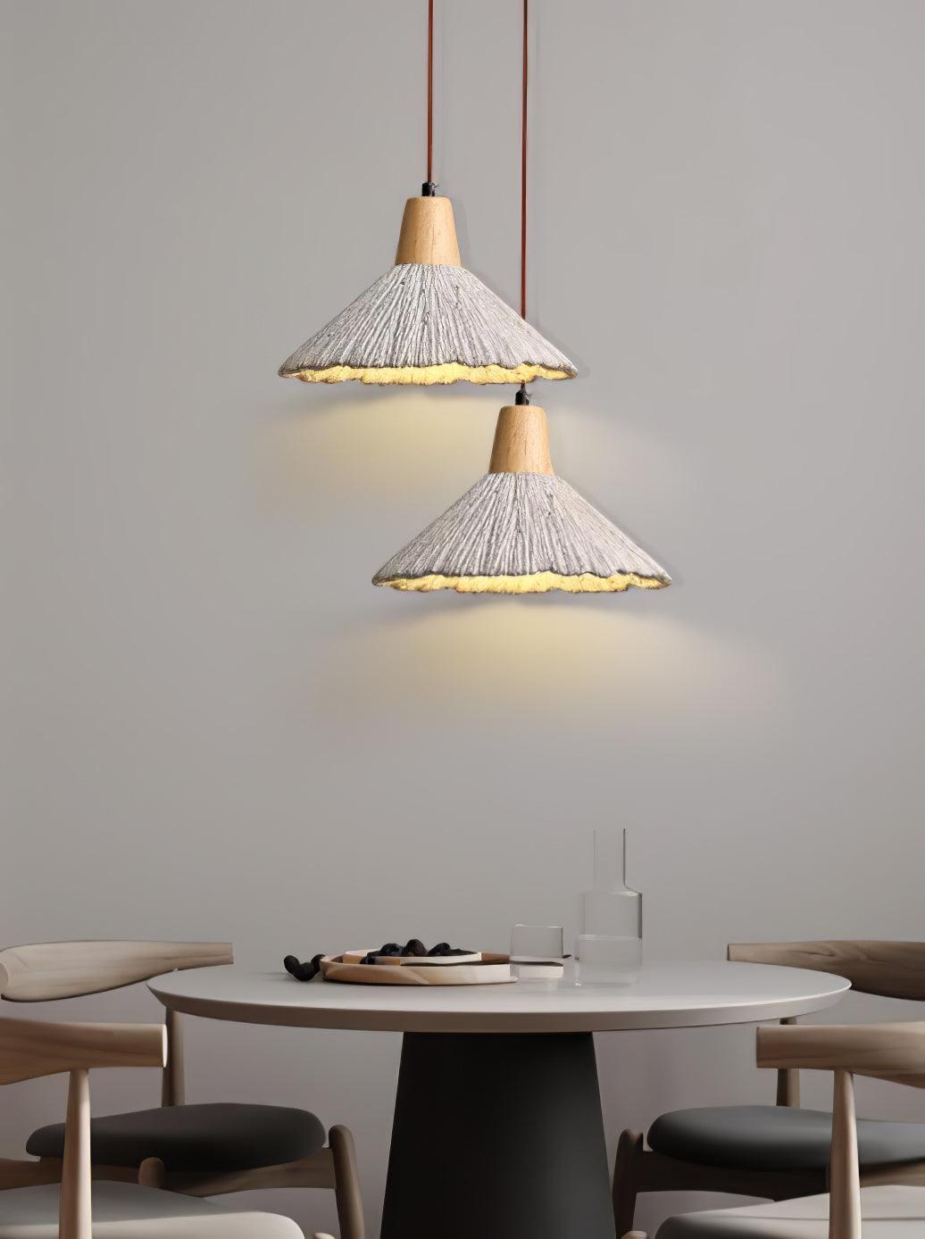 Lirixon Pendant Lamp Concrete Pleated-Neutral Decor