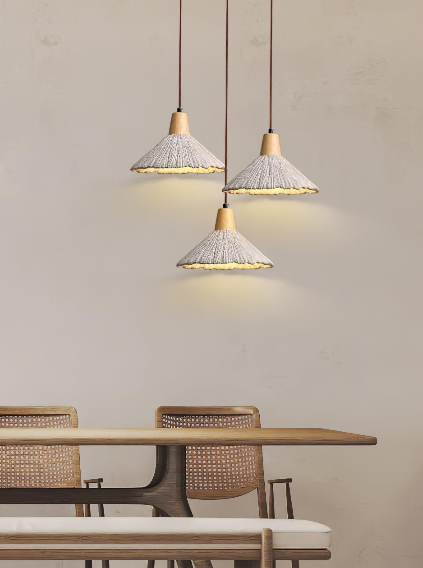 Lirixon Pendant Lamp Concrete Pleated-Neutral Decor
