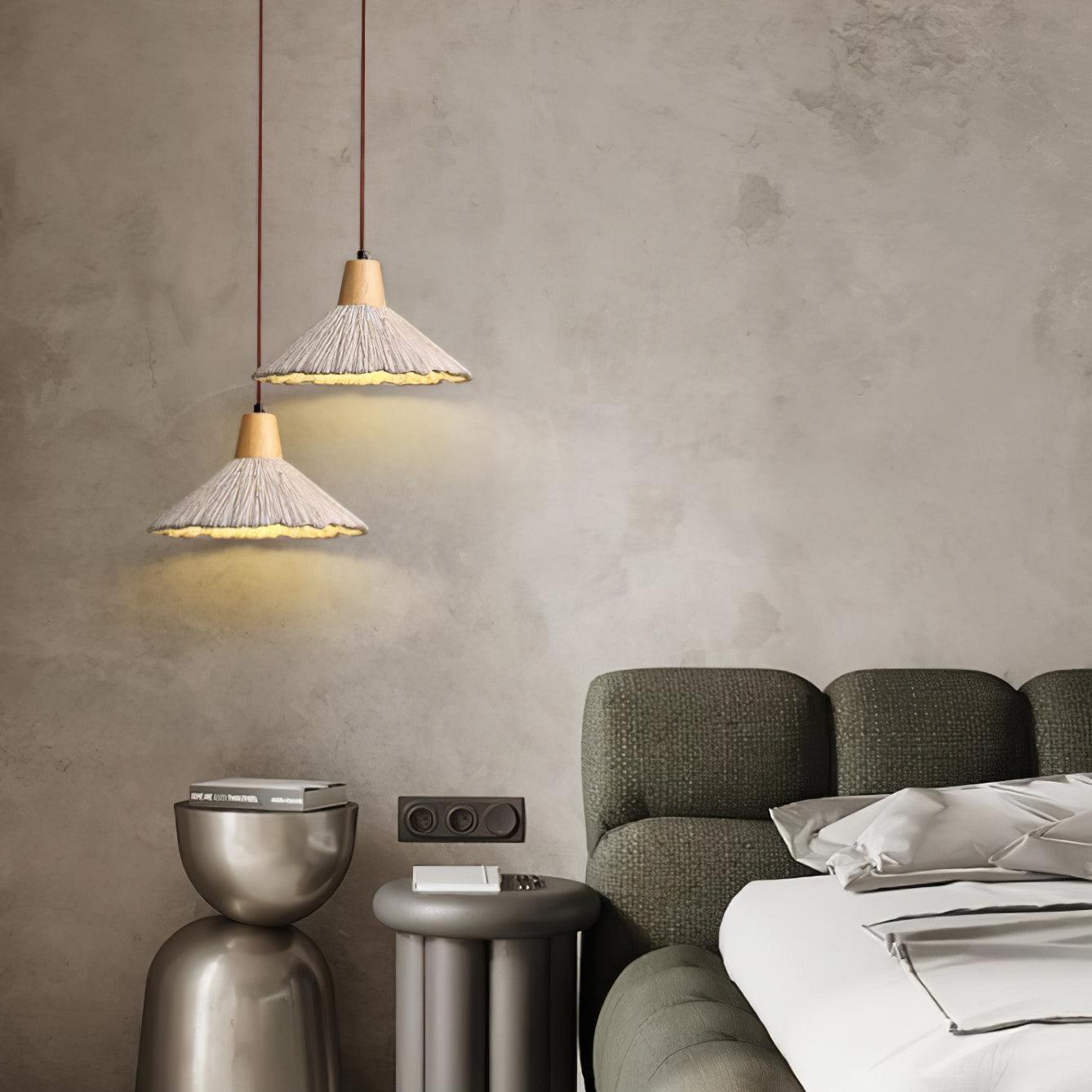 Lirixon Pendant Lamp Concrete Pleated-Neutral Decor