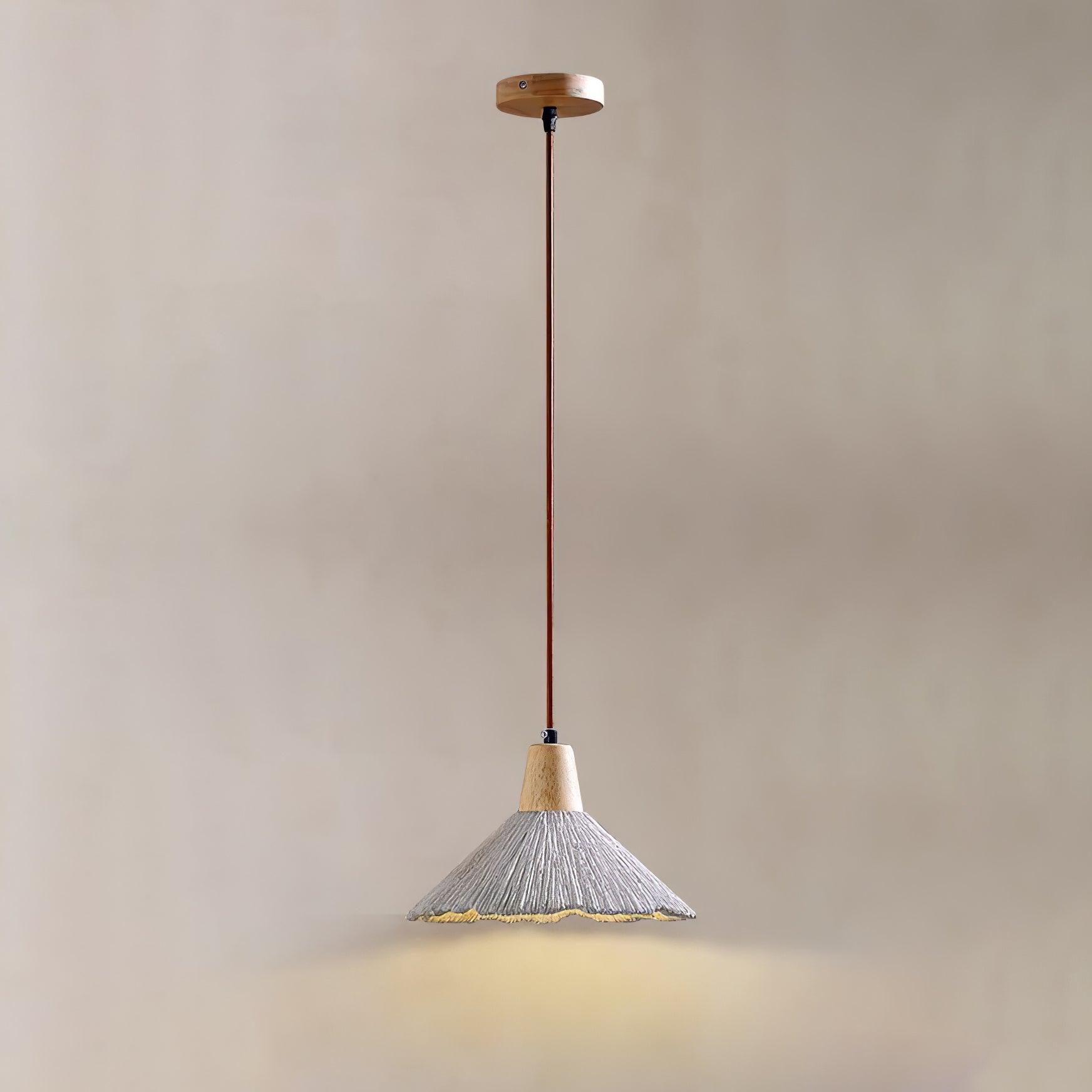 Lirixon Pendant Lamp Concrete Pleated-Neutral Decor