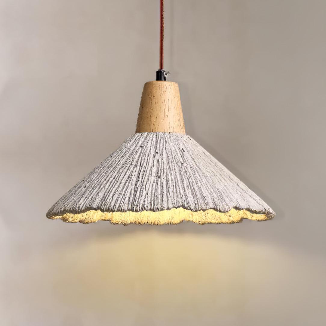 Lirixon Pendant Lamp Concrete Pleated-Neutral Decor