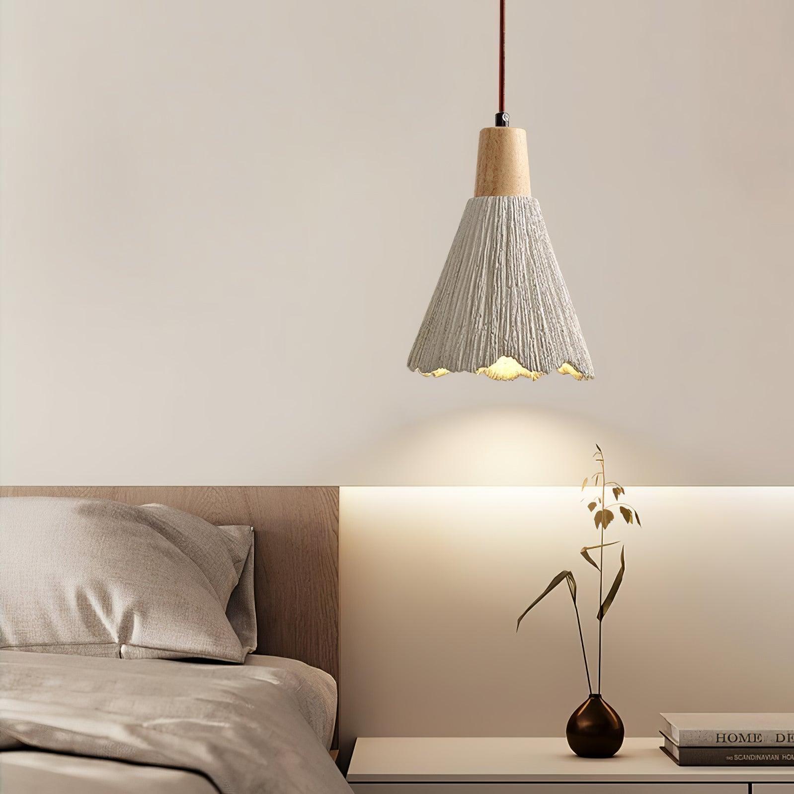 Lirixon Pendant Lamp Concrete Pleated-Neutral Decor