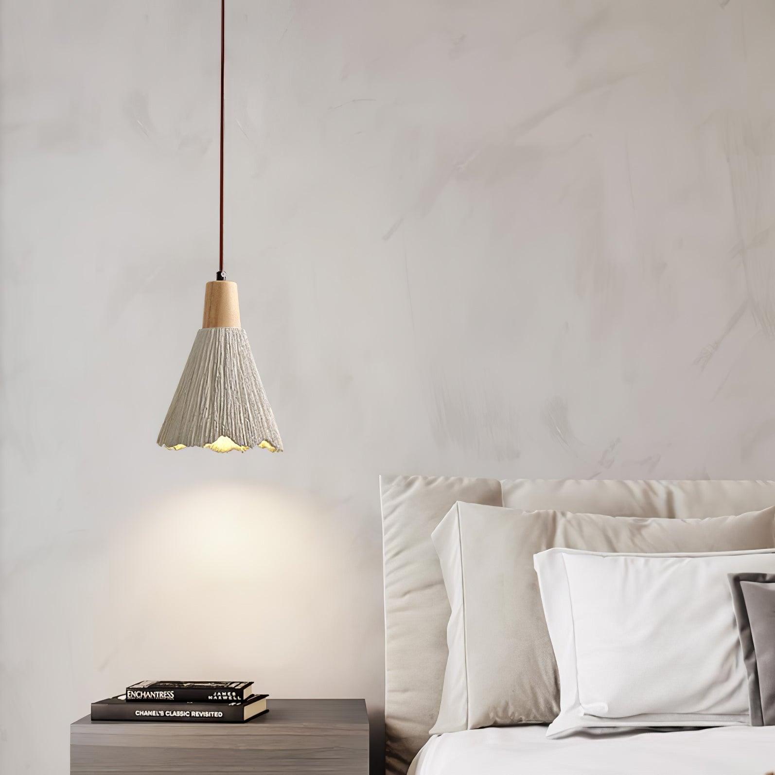 Lirixon Pendant Lamp Concrete Pleated-Neutral Decor