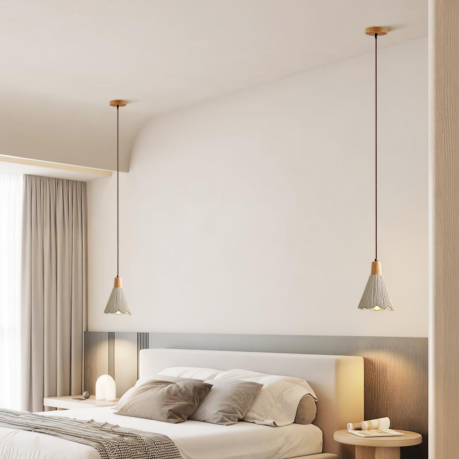 Lirixon Pendant Lamp Concrete Pleated-Neutral Decor