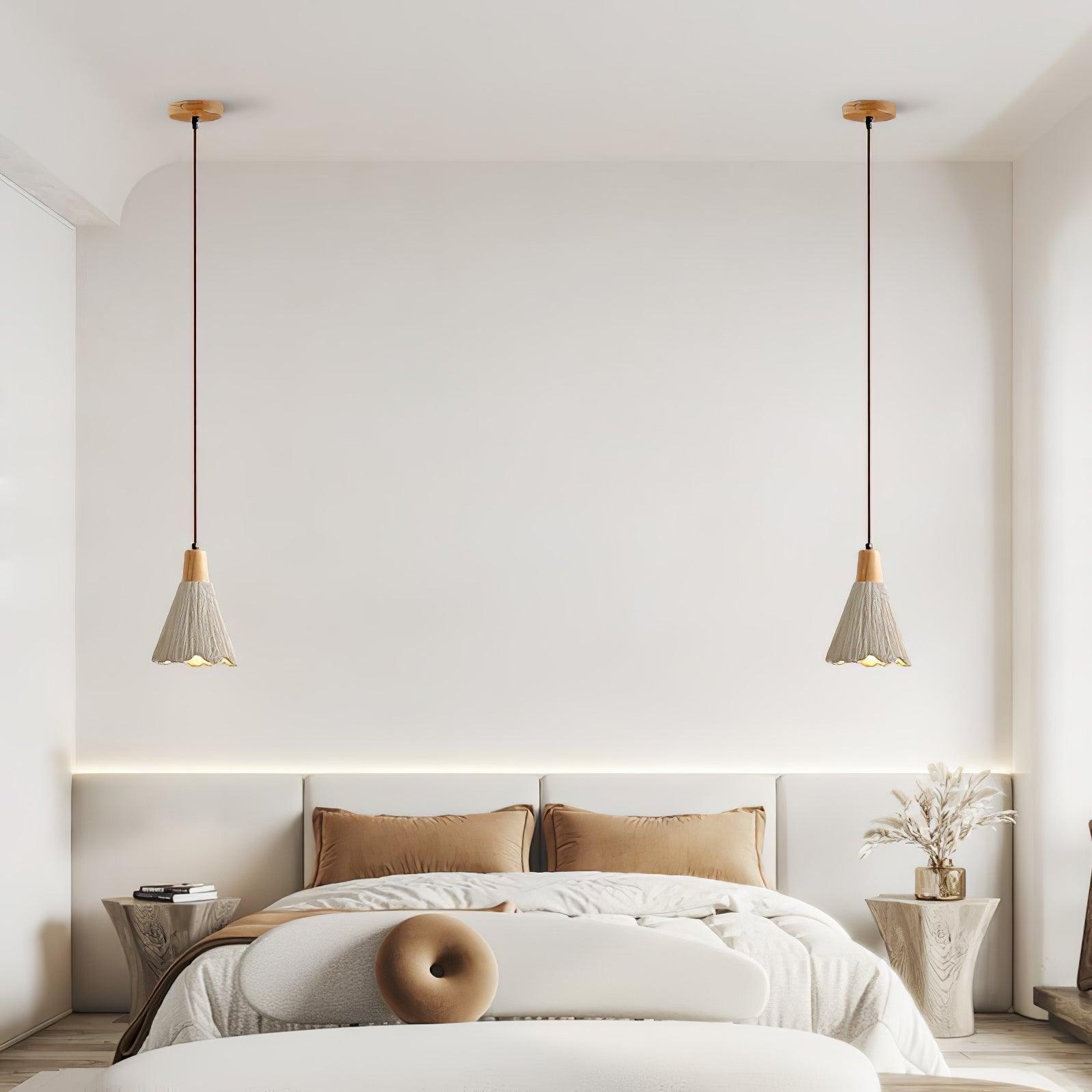 Lirixon Pendant Lamp Concrete Pleated-Neutral Decor