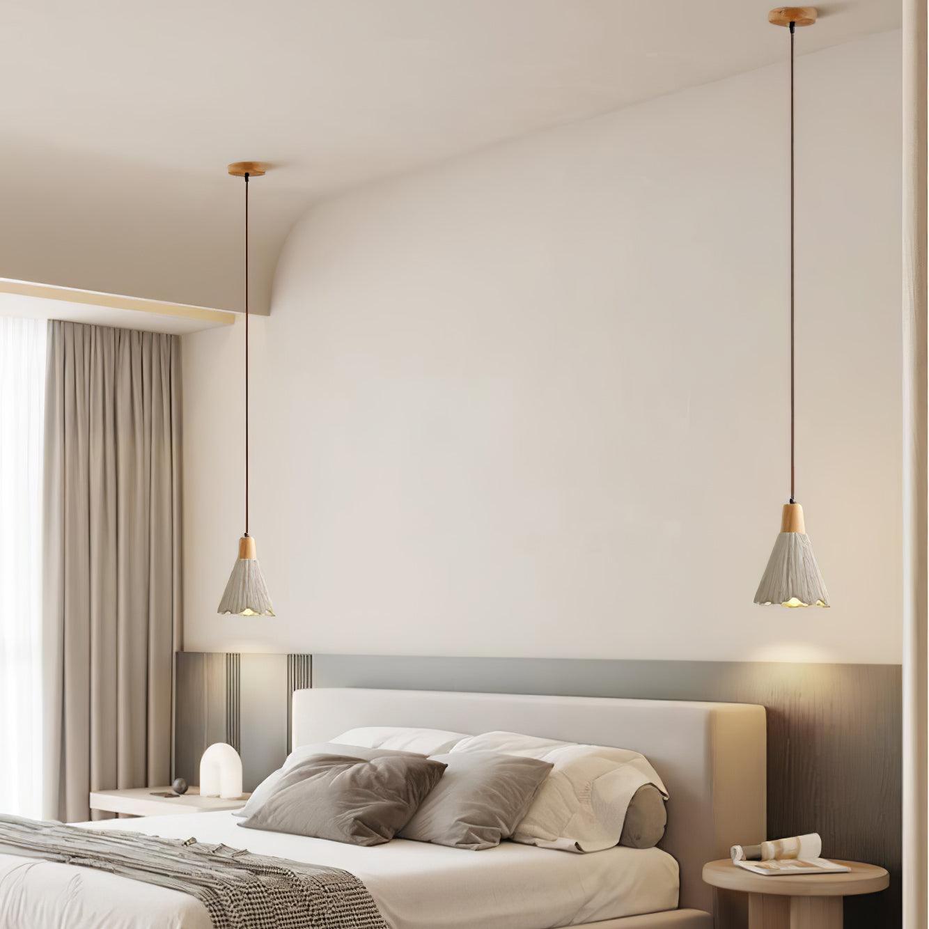 Lirixon Pendant Lamp Concrete Pleated-Neutral Decor